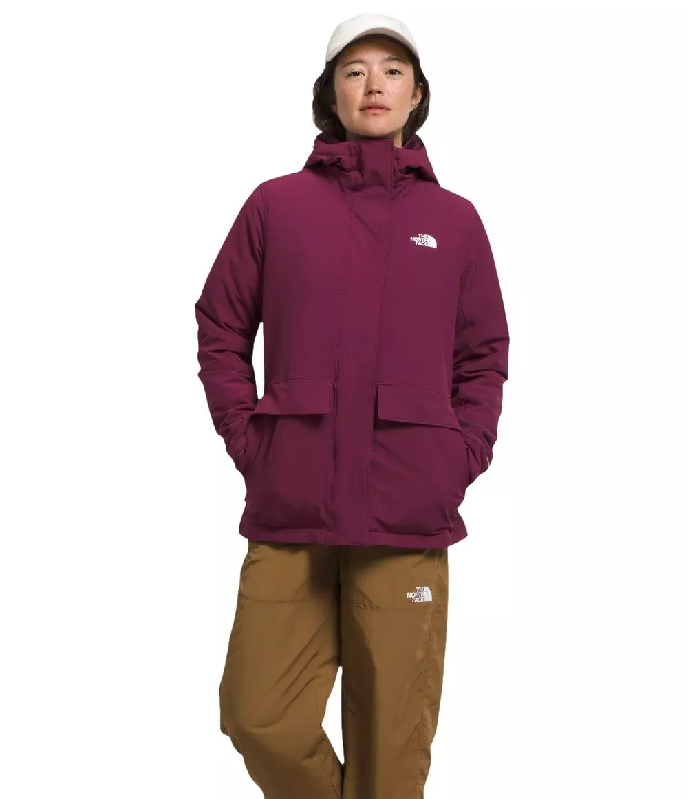 The North Face Women's Shelbe Raschel Insulated Hooded Jacket - BERRY