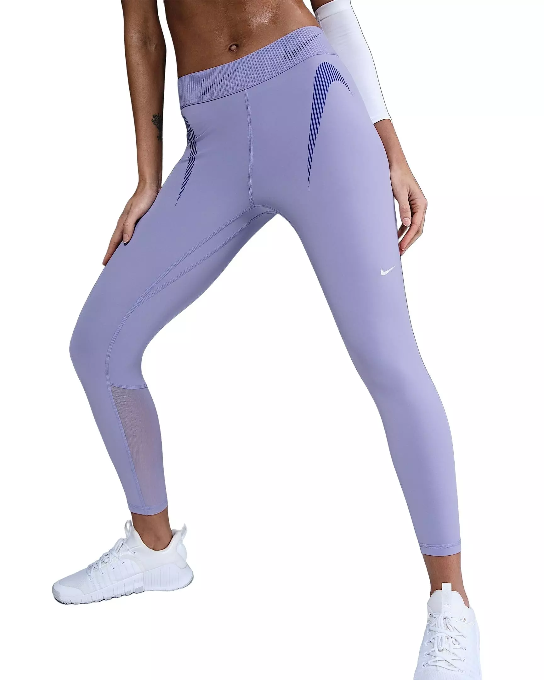 Nike Women's Pro Mid-Rise 7/8 Graphic Leggings - Purple - PURPLE