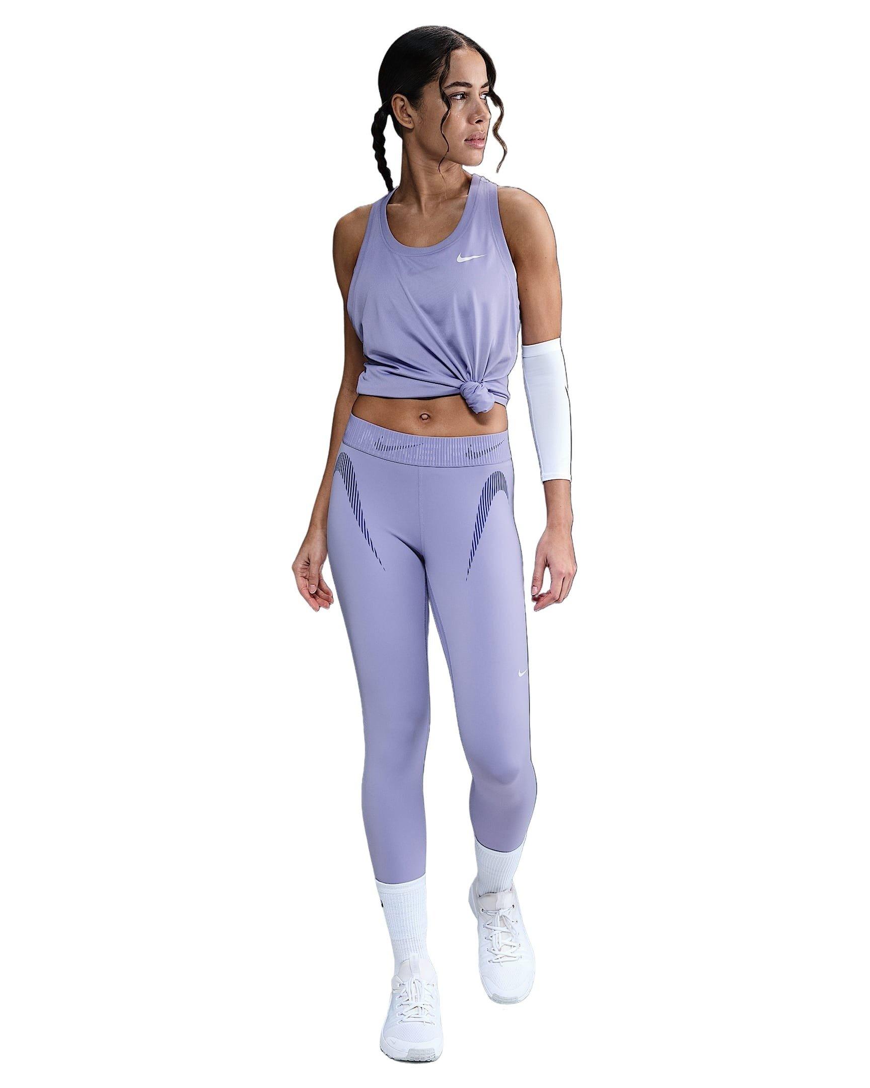 Nike Women's Pro Mid-Rise 7/8 Graphic Leggings -Purple - PURPLE Thumbnail View 5