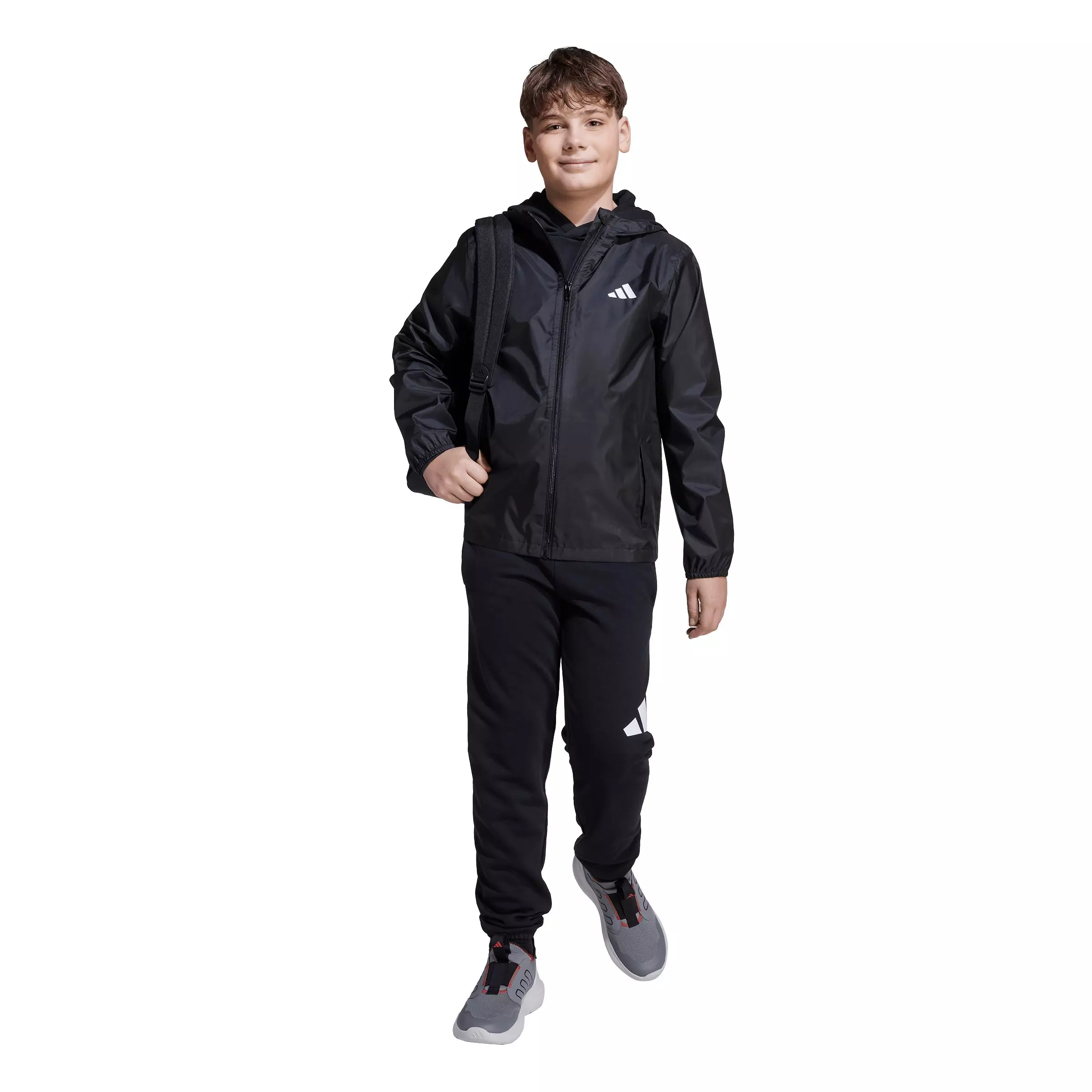adidas Big Boys' CLIMAPROOF Rain Jacket - Black - BLACK
