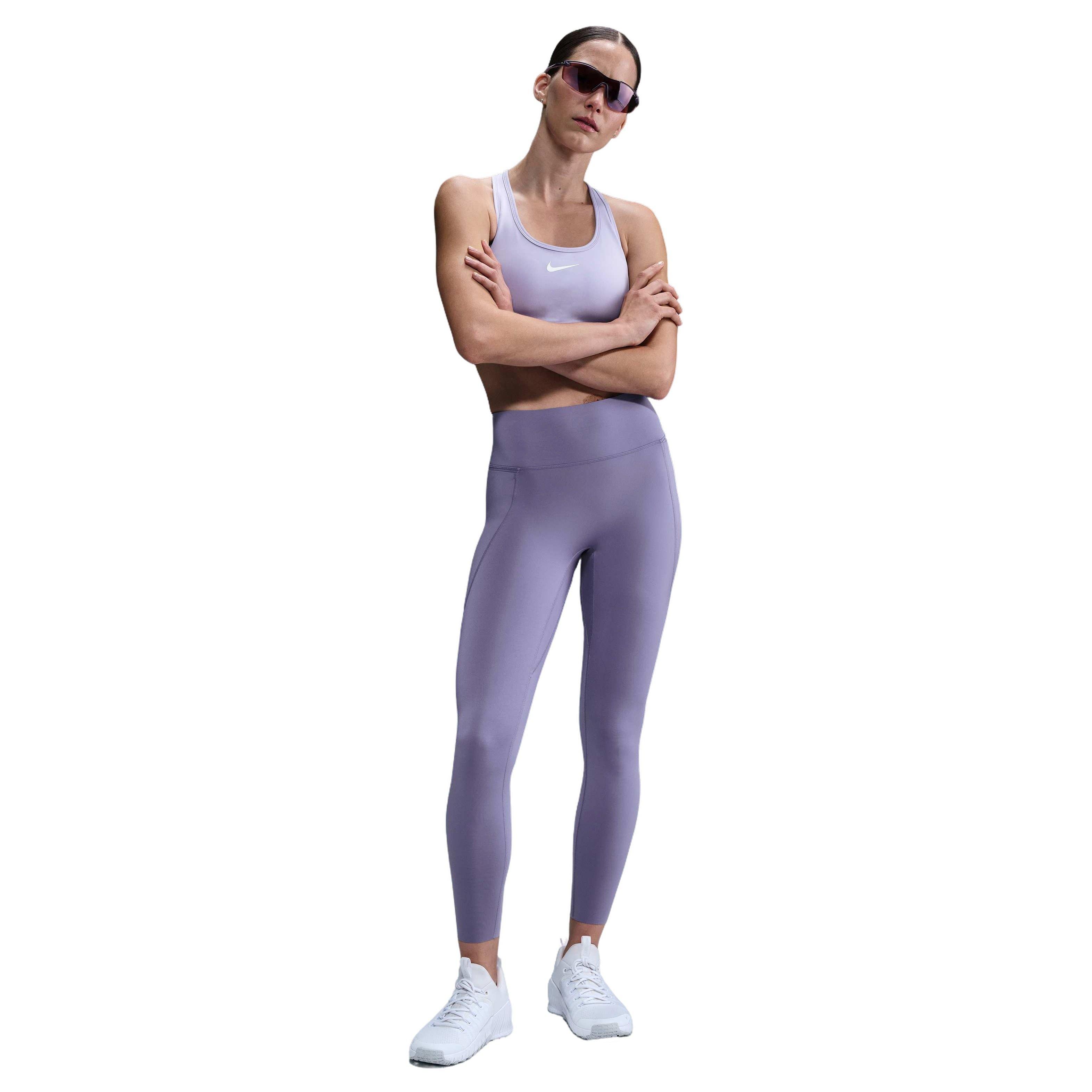 Nike Women's Dri-FIT Universa Med-Support High-Waisted 7/8 Leggings w/ Pockets -Purple - PURPLE Thumbnail View 3