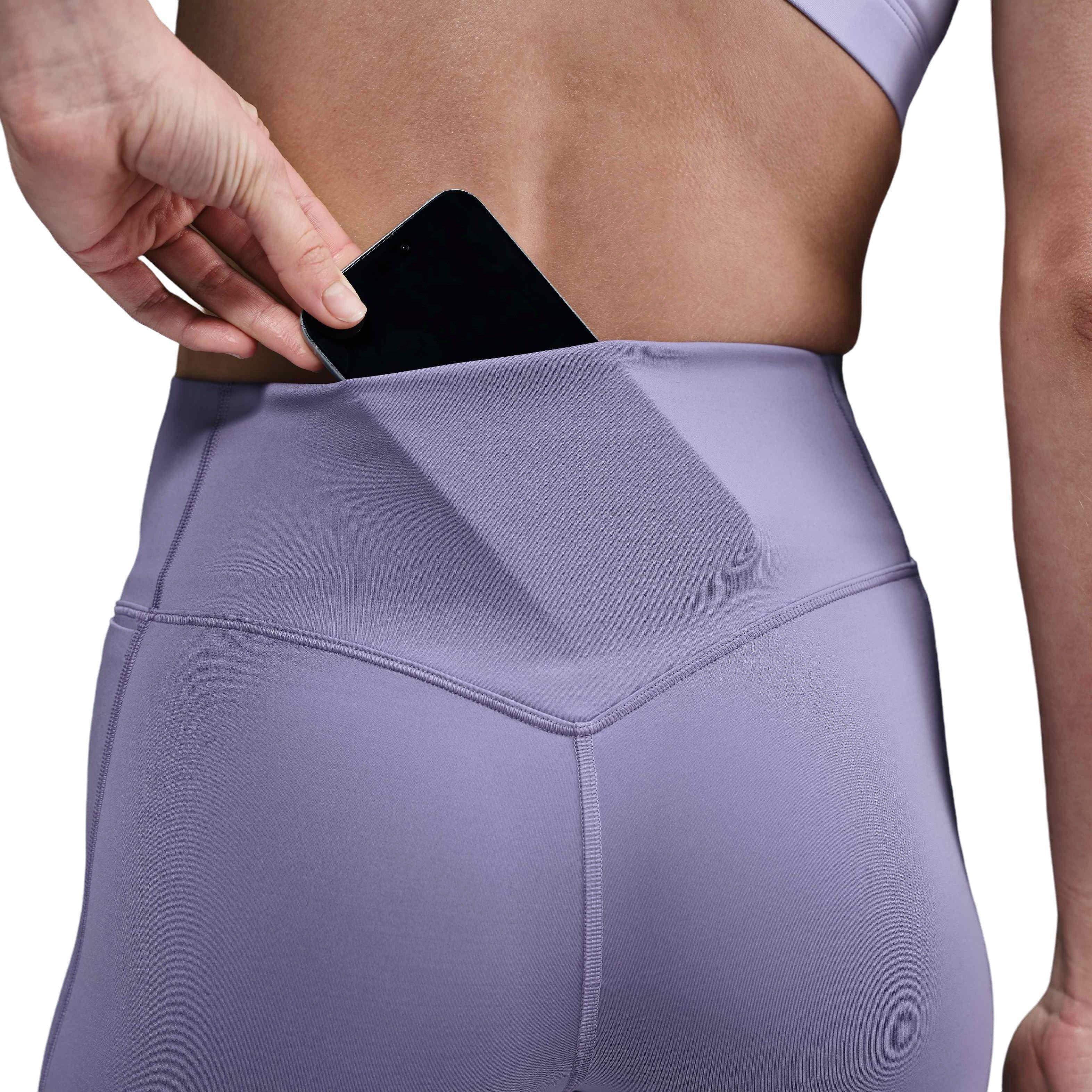 Nike Women's Dri-FIT Universa Med-Support High-Waisted 7/8 Leggings w/ Pockets -Purple - PURPLE Thumbnail View 6