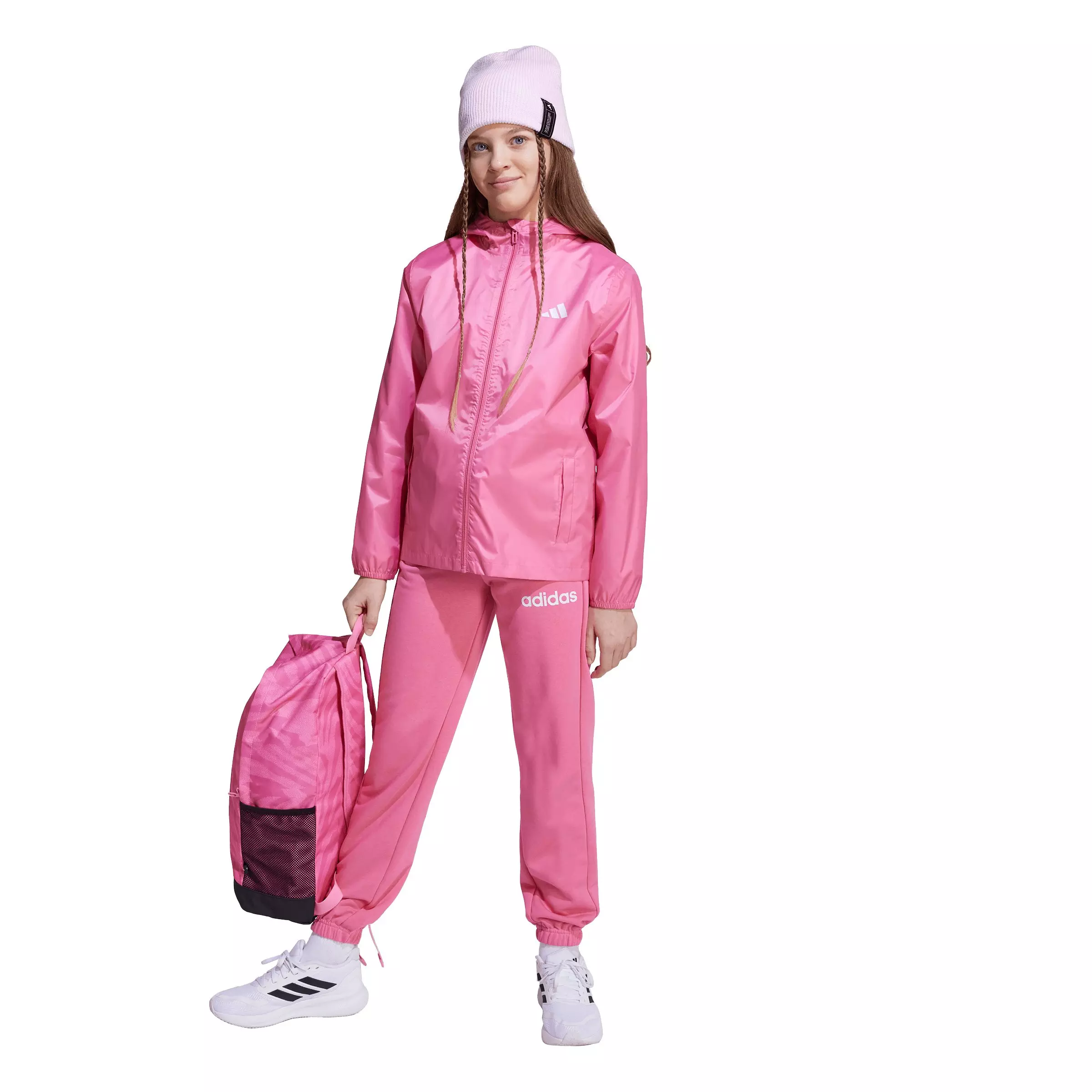 adidas Big Girls' Rain Jacket - Pink - PINK