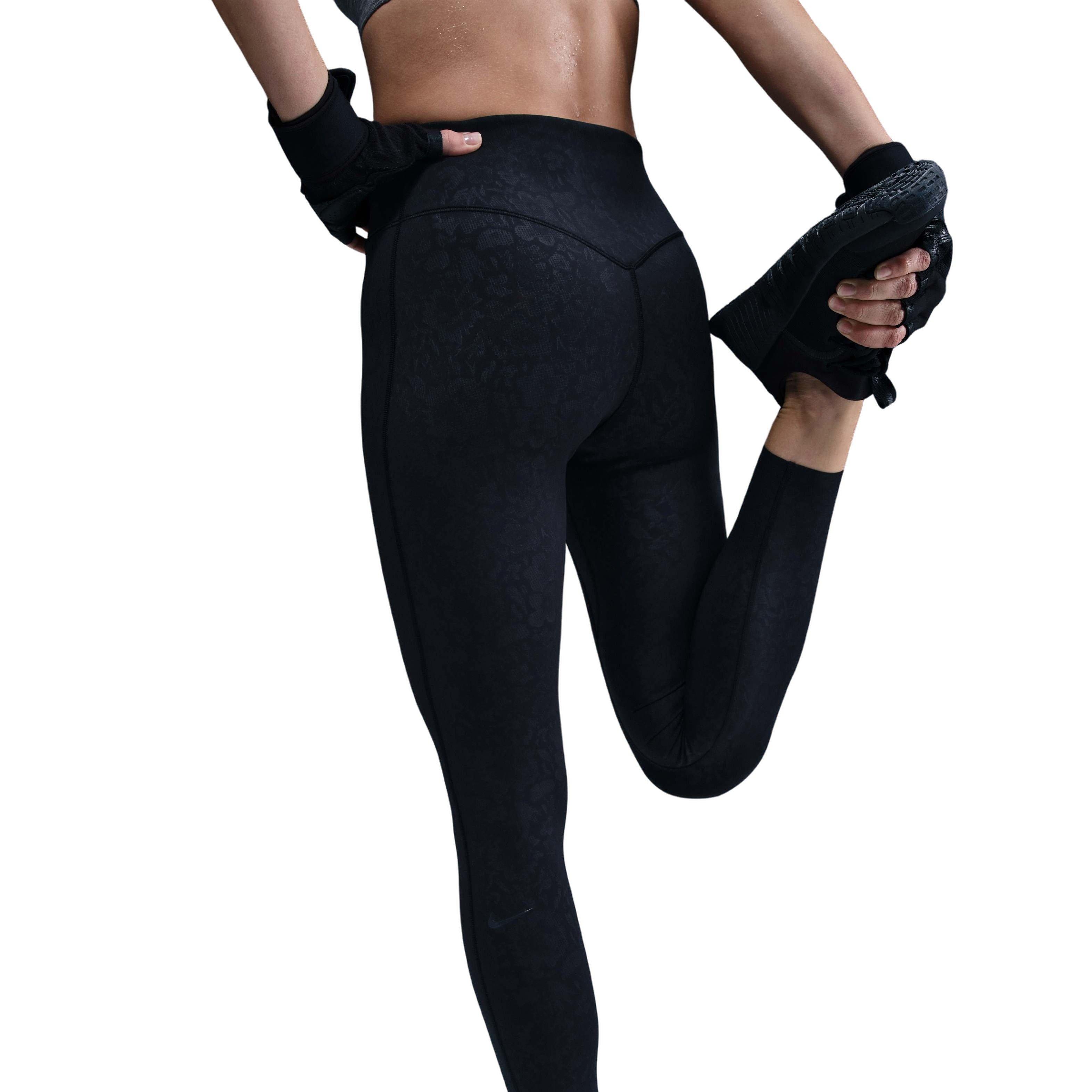 Nike Women's Medium-Support High-Waisted 7/8 Leggings - BLACK Thumbnail View 2