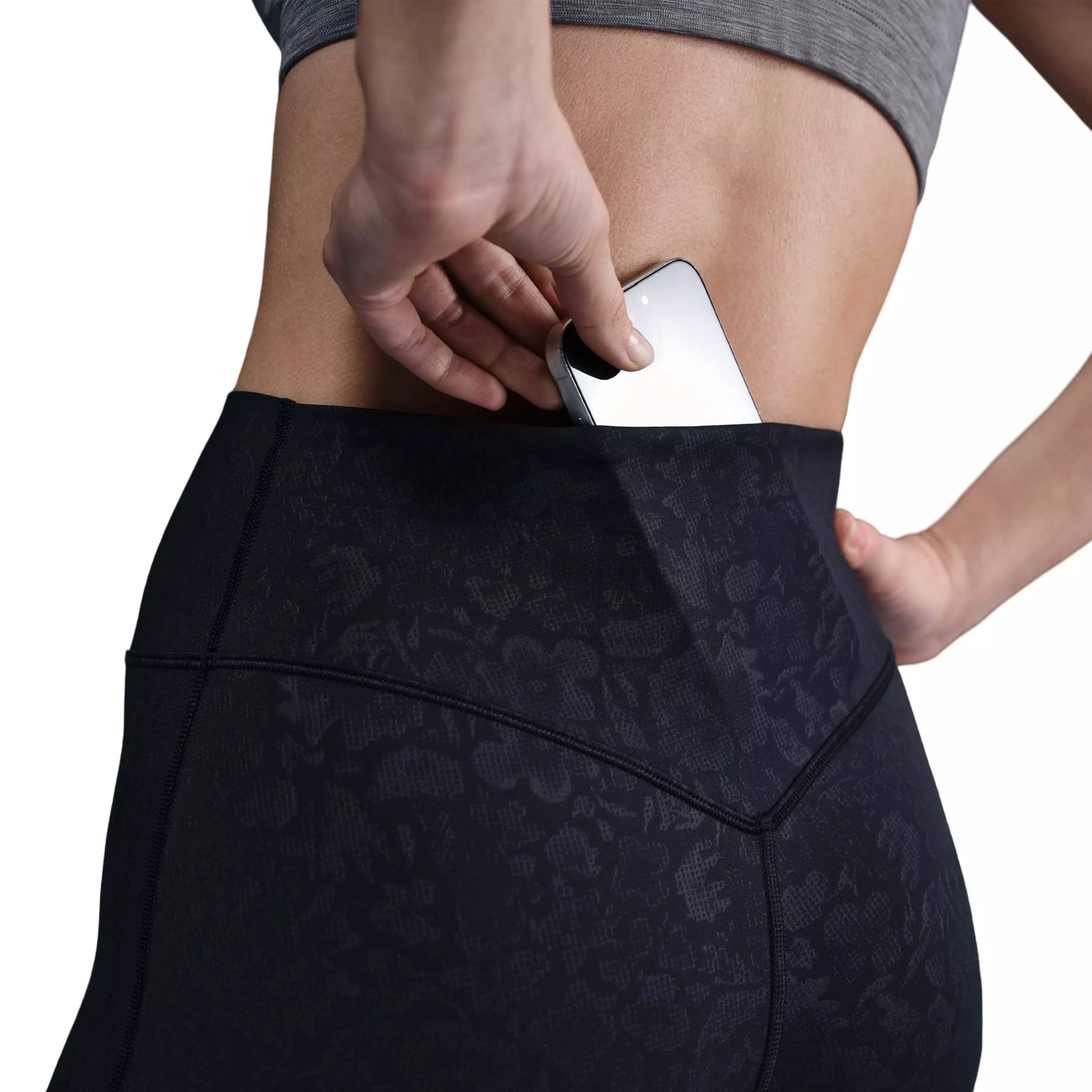 Nike Women's Medium-Support High-Waisted 7/8 Leggings - BLACK