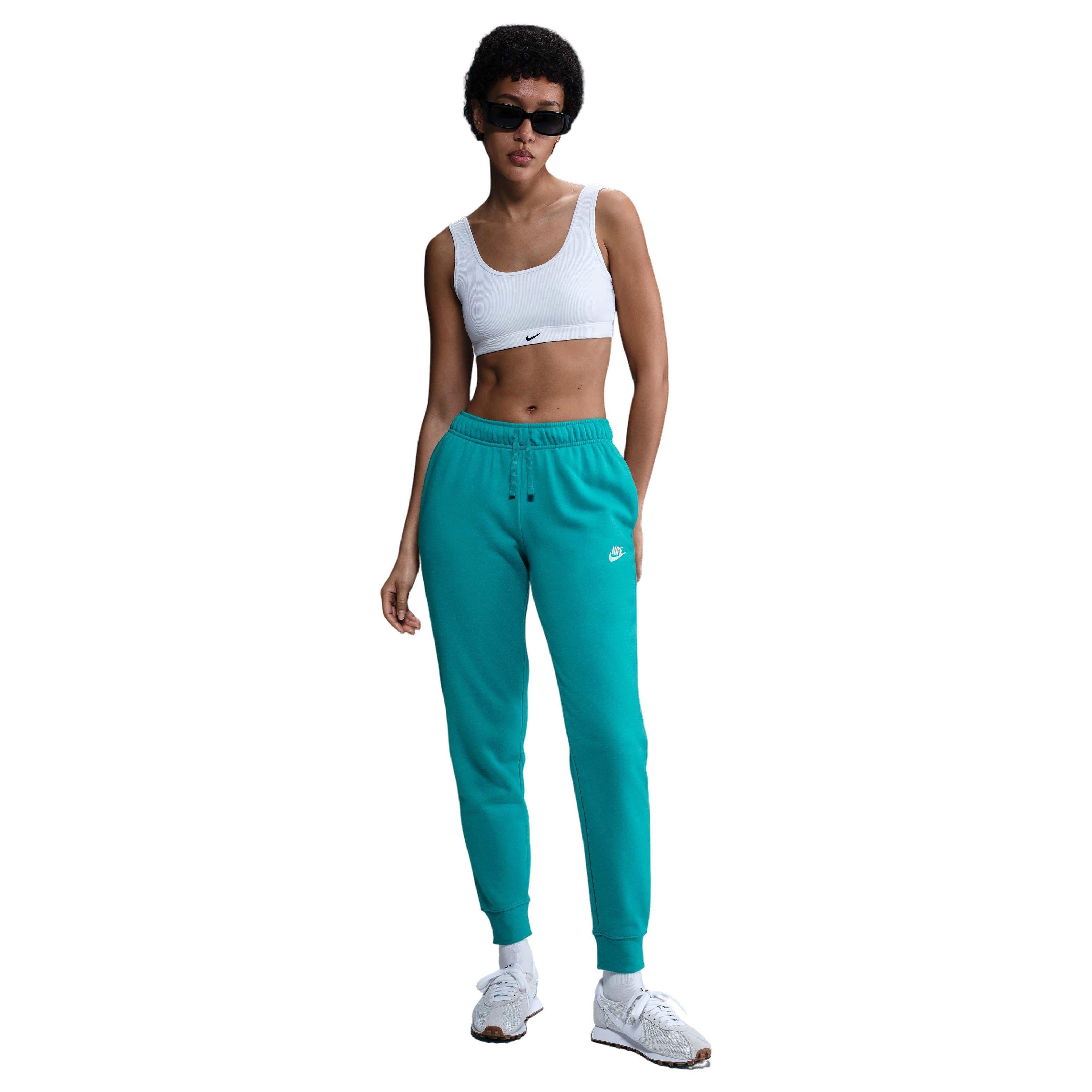 Nike Women's Sportswear Club Fleece Mid-Rise Joggers -Turquoise - TURQUOISE  Thumbnail View 3