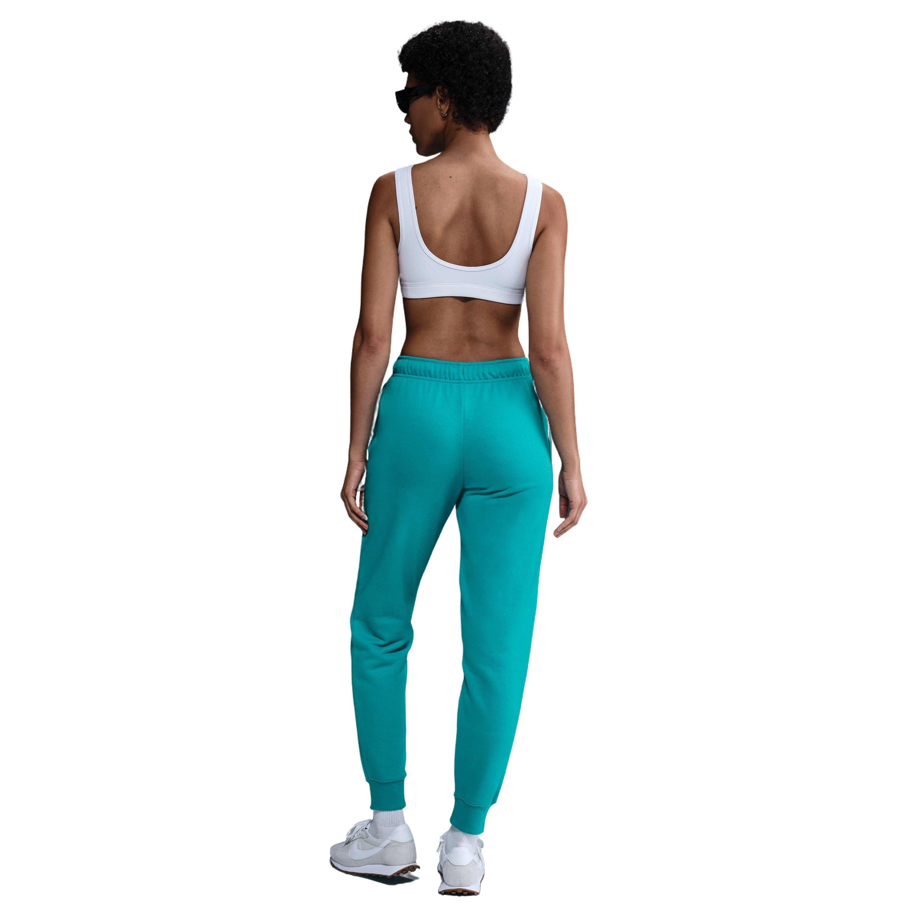 Nike Women's Sportswear Club Fleece Mid-Rise Joggers -Turquoise - TURQUOISE  Thumbnail View 4