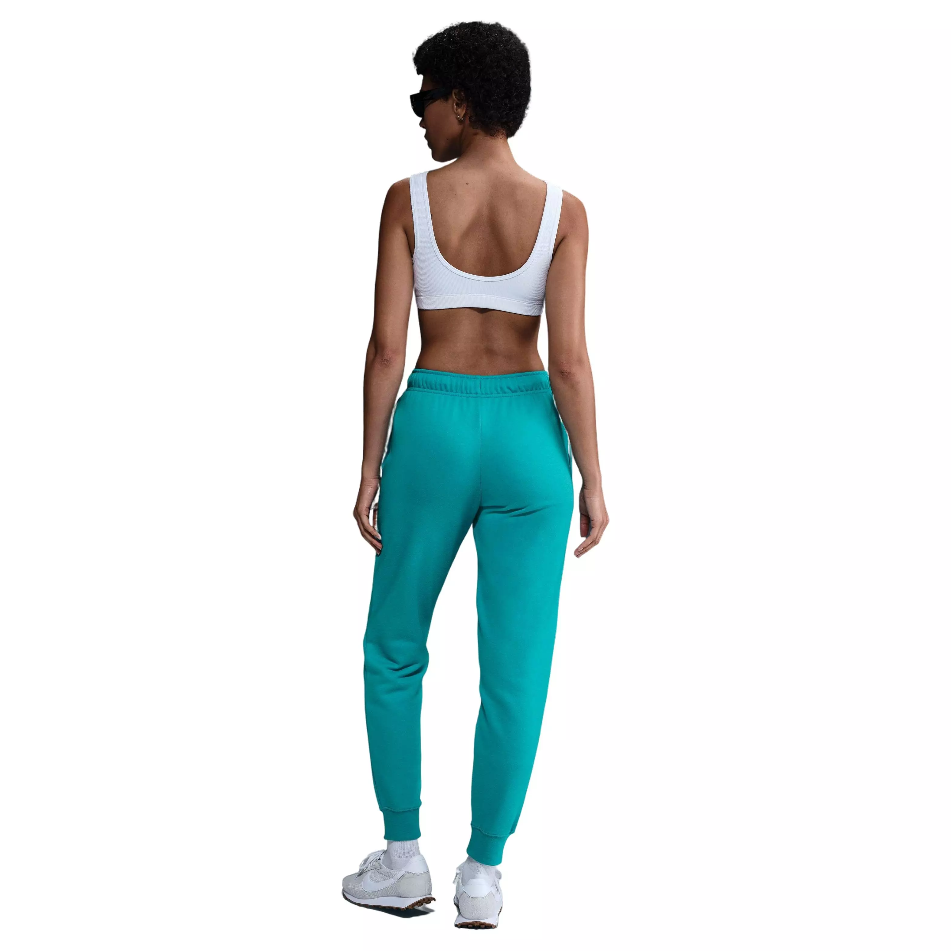 Nike Women's Sportswear Club Fleece Mid-Rise Joggers -Turquoise - TURQUOISE 