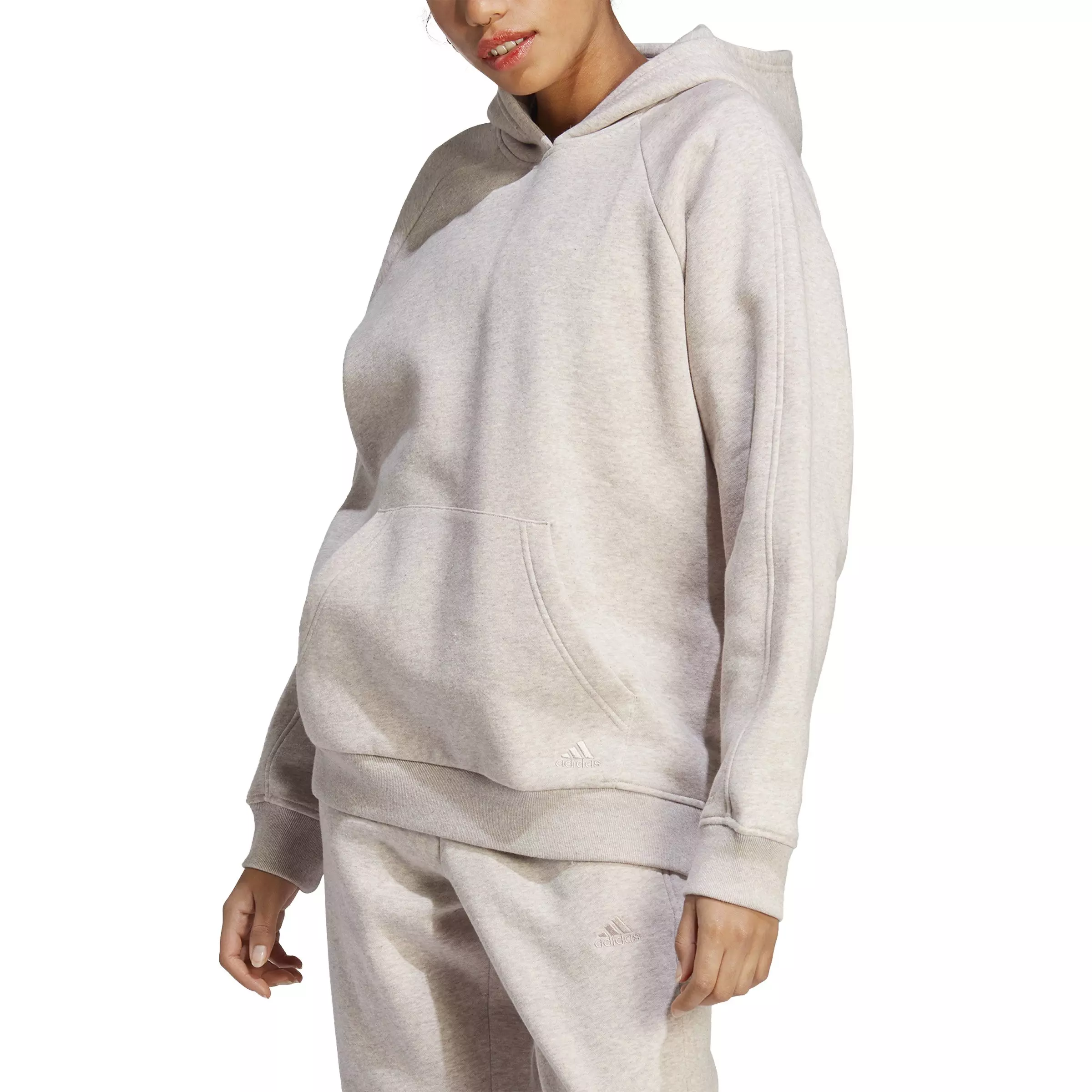 adidas Women's ALL SZN Fleece Boyfriend Hoodie-Brown - BROWN