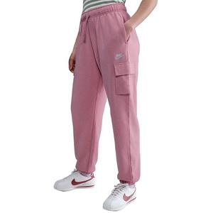 Nike Women's Sportswear Club Fleece Mid-Rise Oversized Cargo Sweatpants -Pink