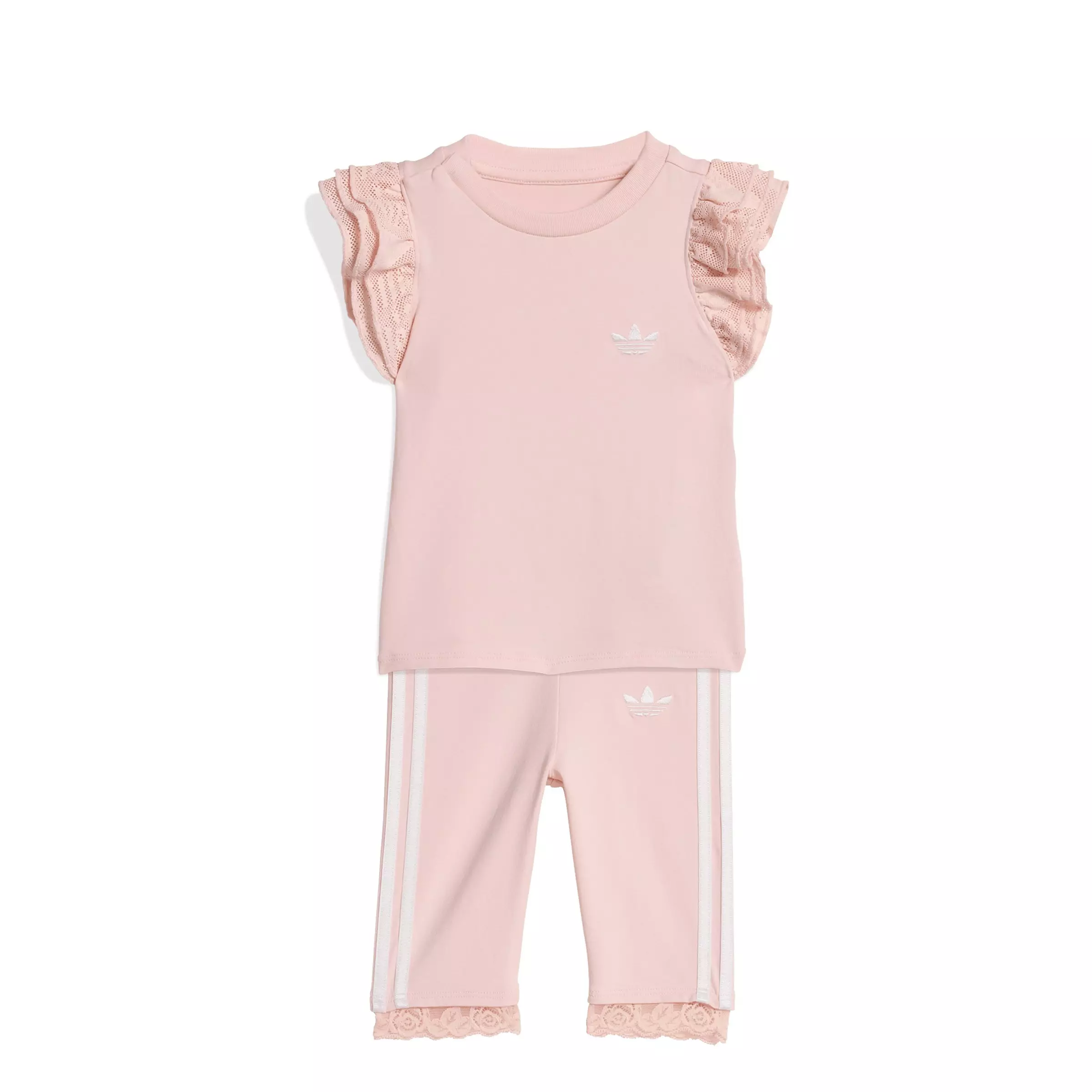 adidas Originals Infant Girls' Lace 3/4 Tights and Tee Set - Pink - PINK