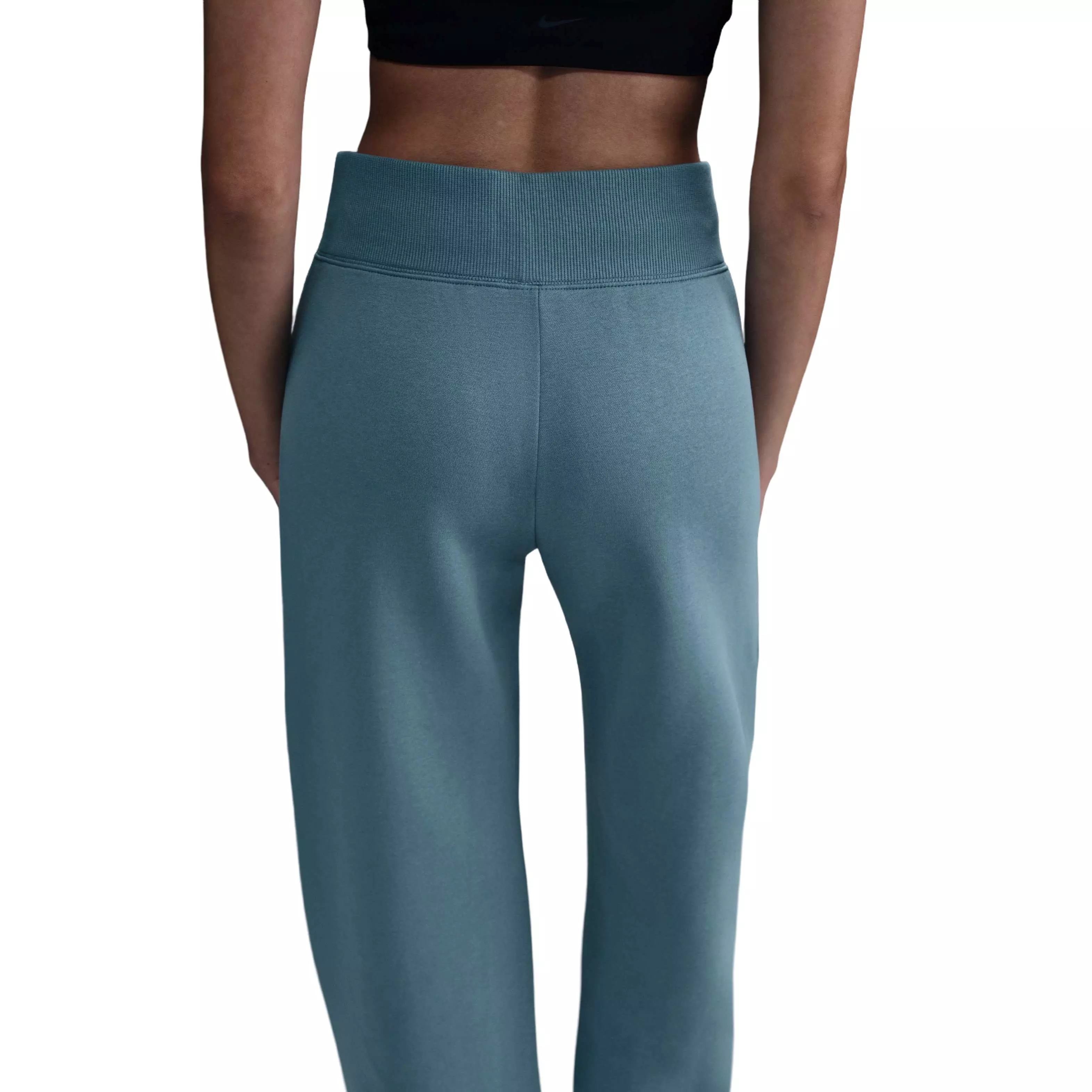 Nike Women's Sportswear Phoenix Fleece HR Wide-Leg Sweatpants - BLUE