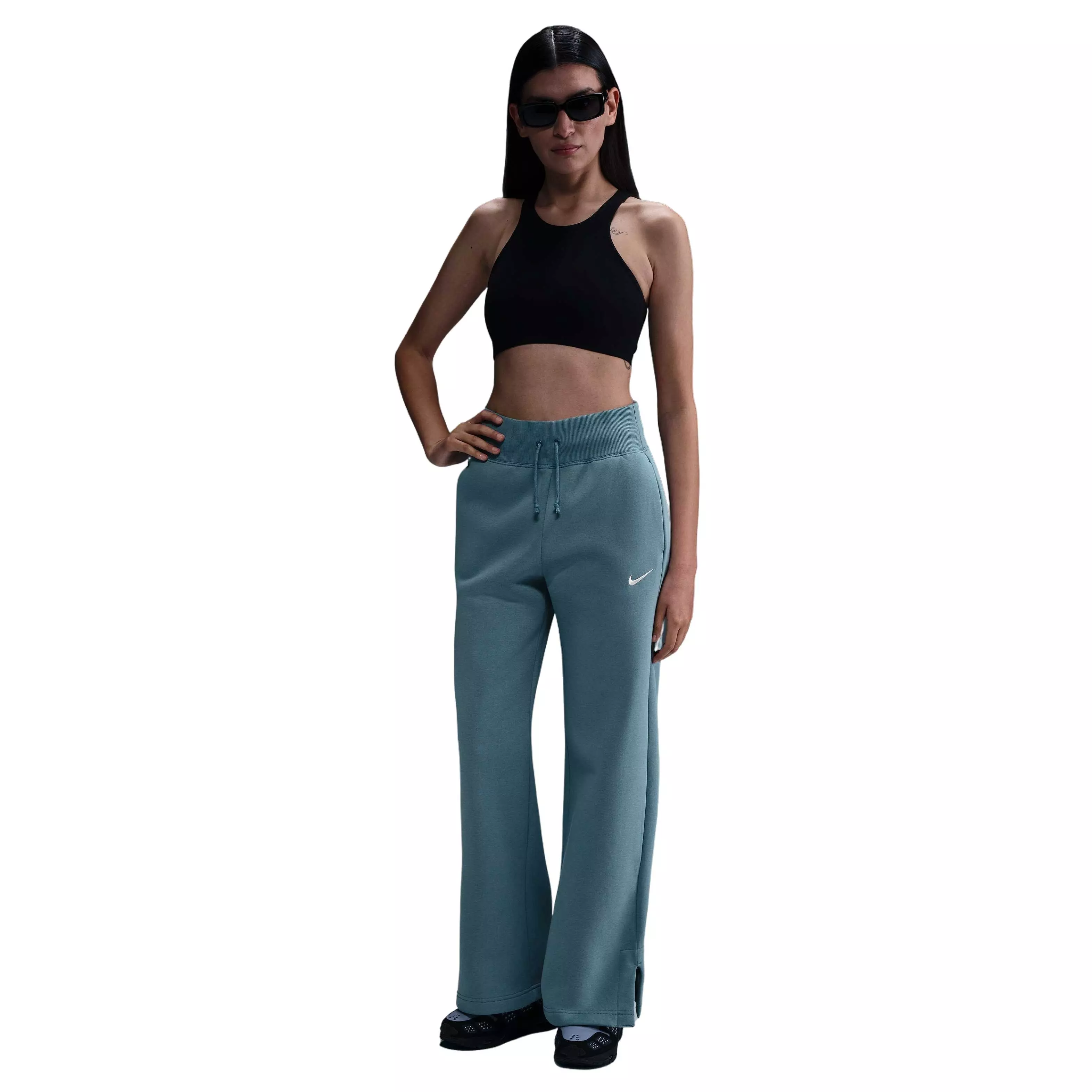 Nike Women's Sportswear Phoenix Fleece HR Wide-Leg Sweatpants - BLUE
