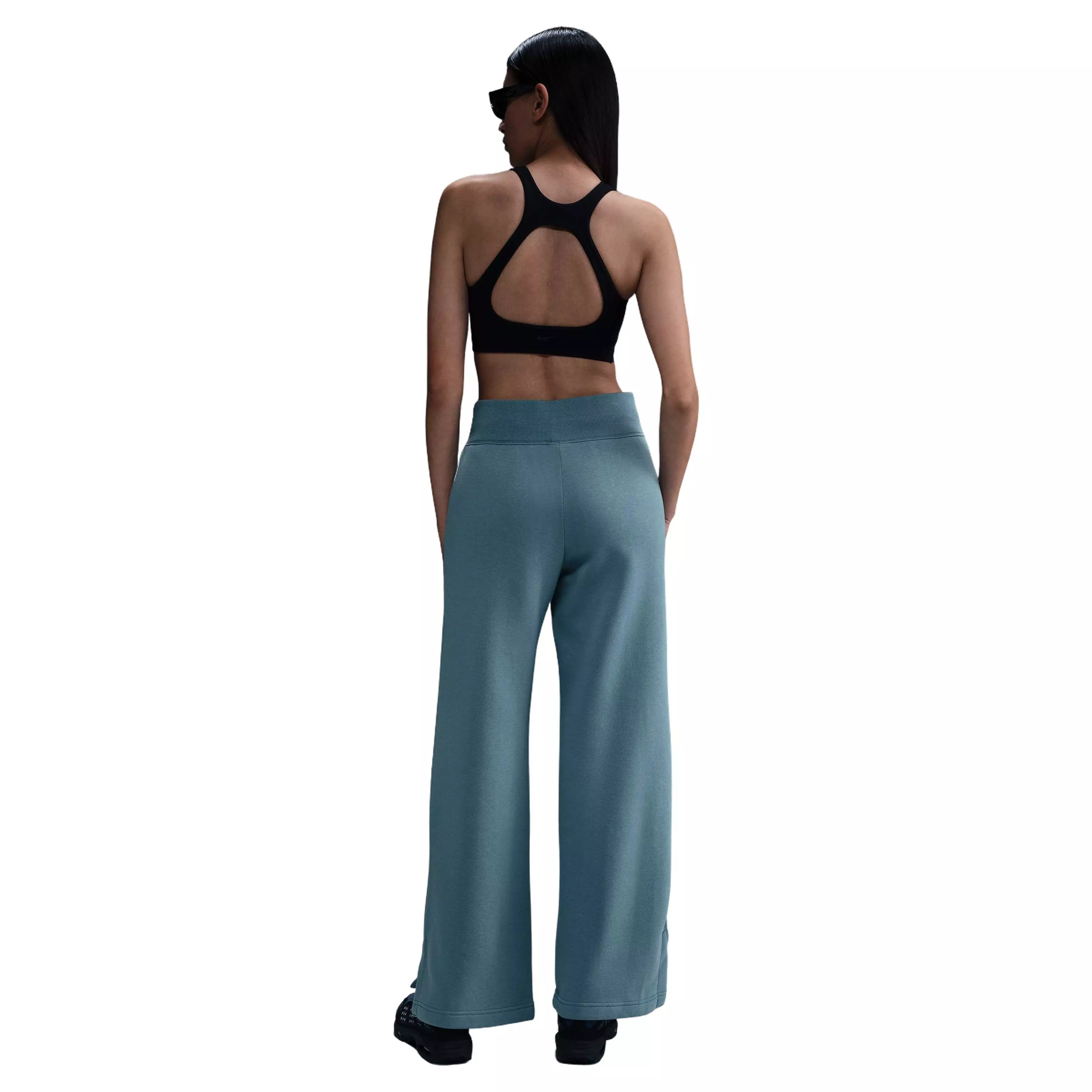 Nike Women's Sportswear Phoenix Fleece HR Wide-Leg Sweatpants - BLUE
