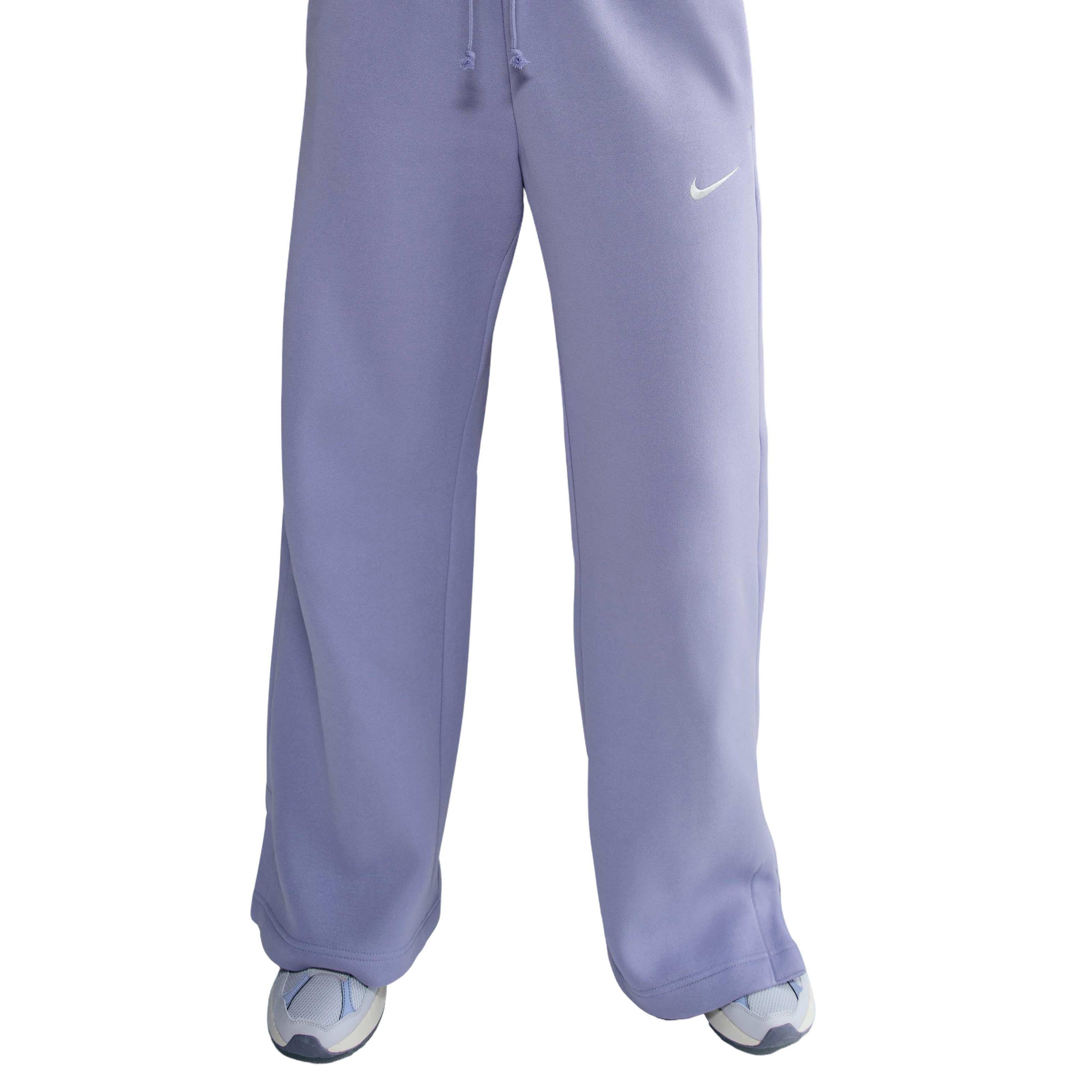 Nike Women's Sportswear Phoenix Fleece HR Wide-Leg Sweatpants - PURPLE Thumbnail View 3