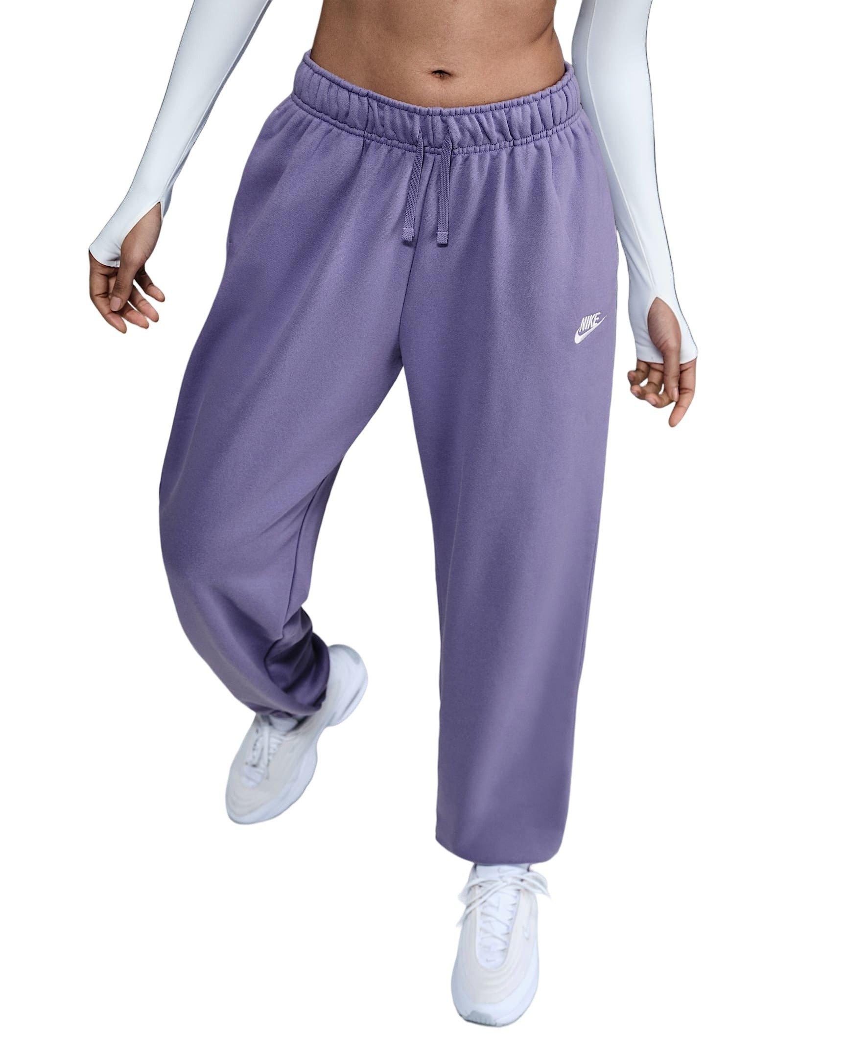 Nike Women's Sportswear Club Fleece Mid-Rise Oversized Sweatpants -Purple - PURPLE Thumbnail View 1