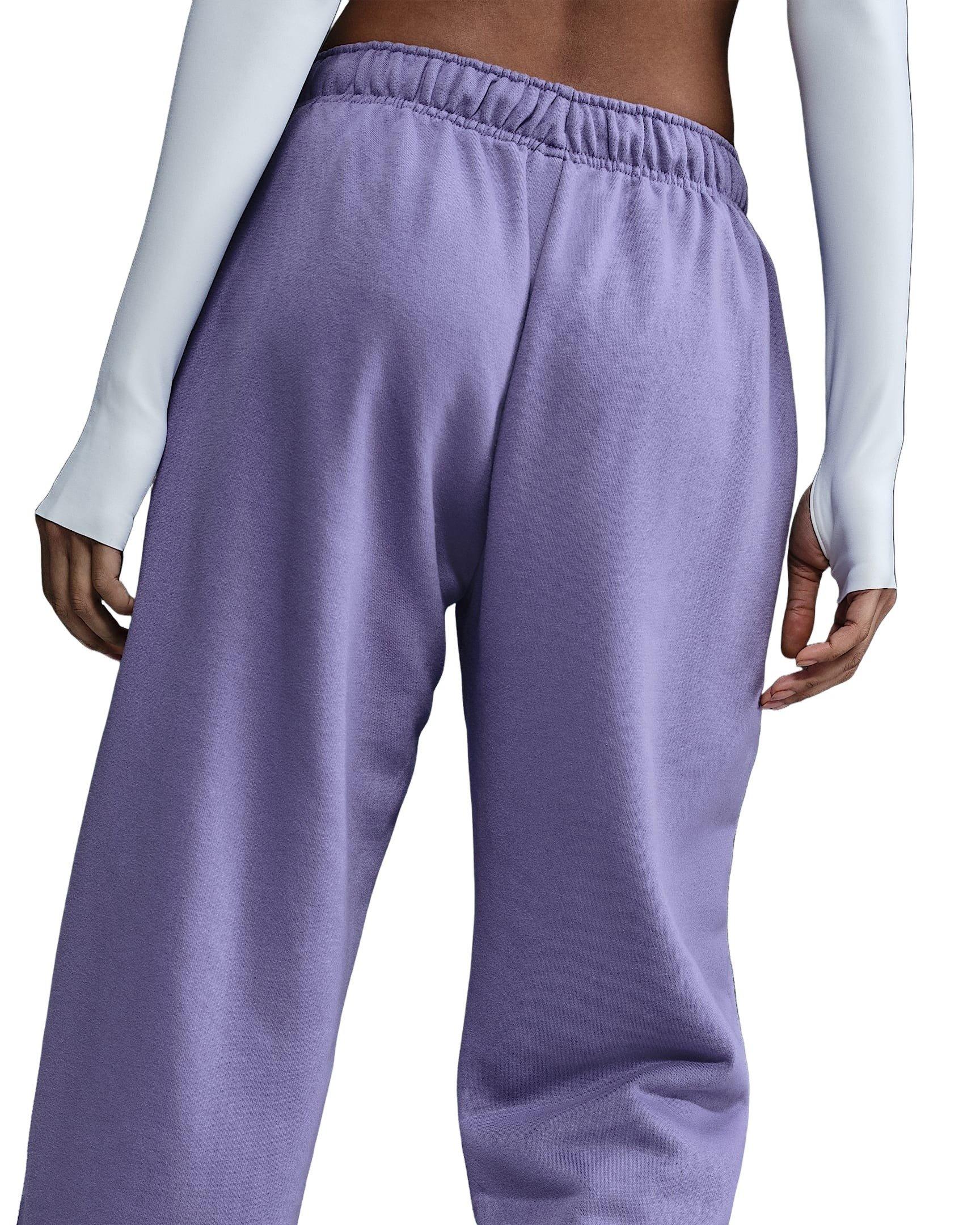 Nike Women's Sportswear Club Fleece Mid-Rise Oversized Sweatpants -Purple - PURPLE Thumbnail View 2