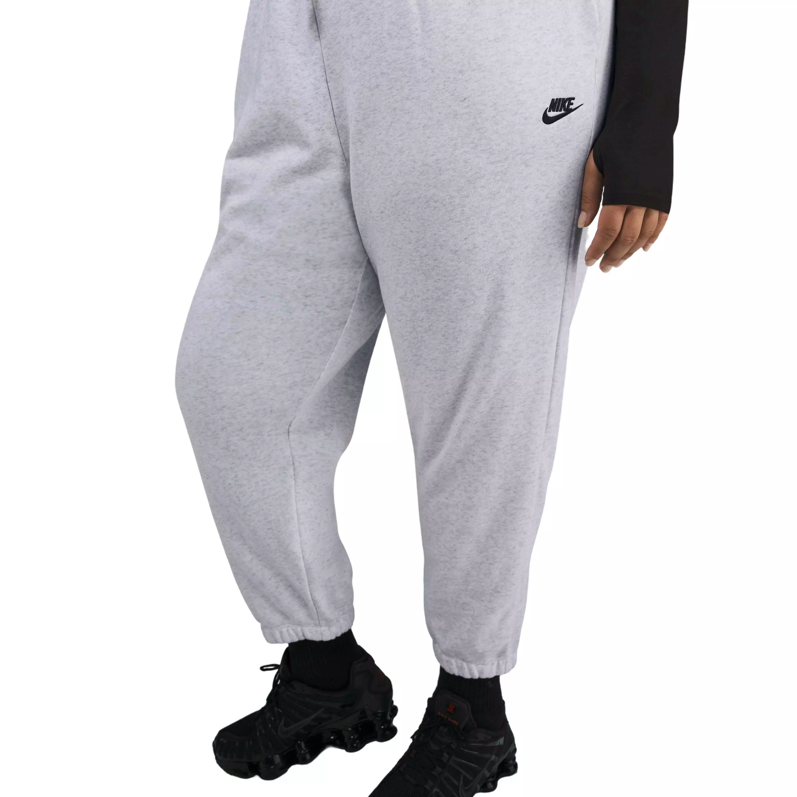 Nike Women's Sportswear Club Mid-Rise Fleece Oversized Sweatpants - Birch Heather - BIRCH HEATHER