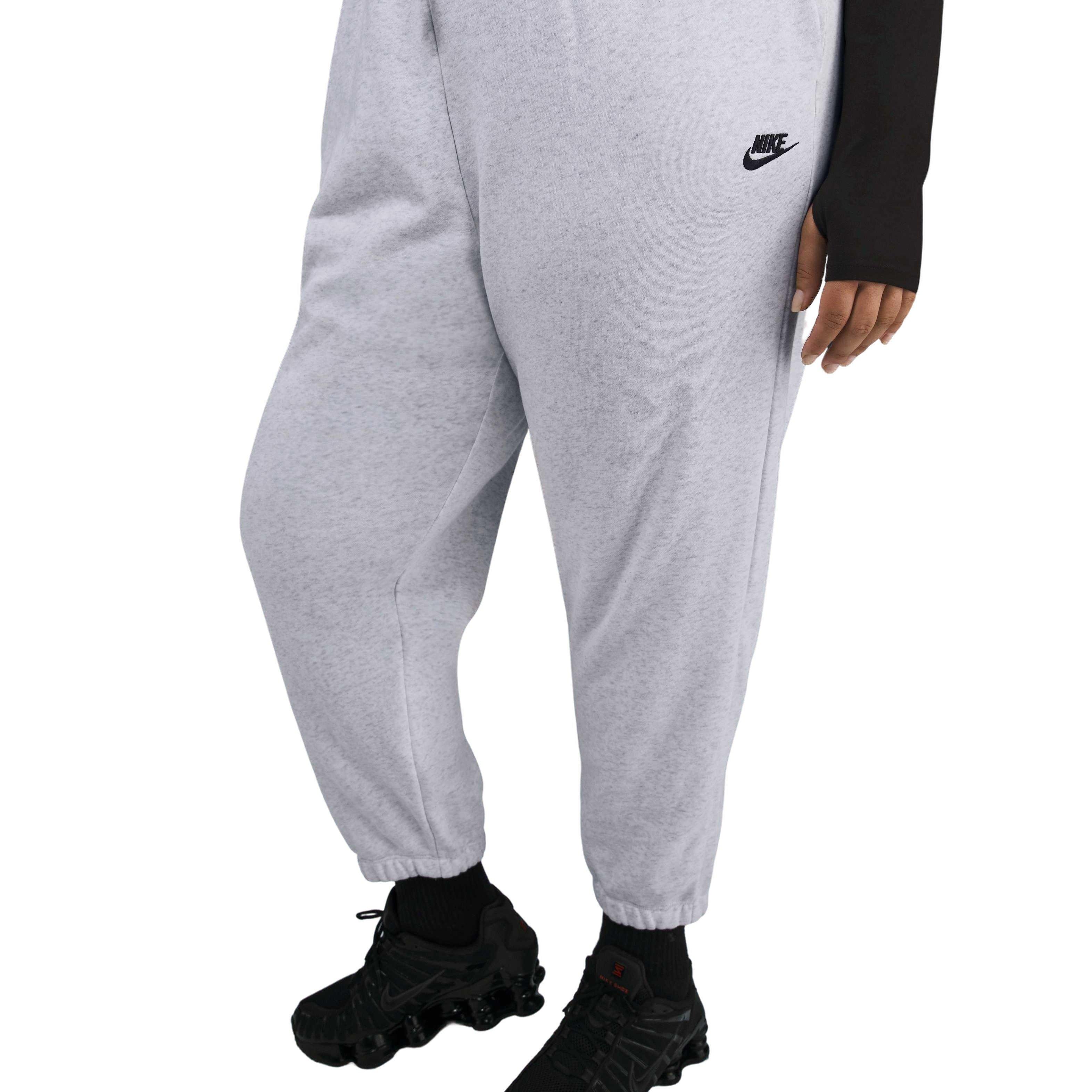 Nike Women's Sportswear Club Mid-Rise Fleece Oversized Sweatpants -Birch Heather - BIRCH HEATHER Thumbnail View 1