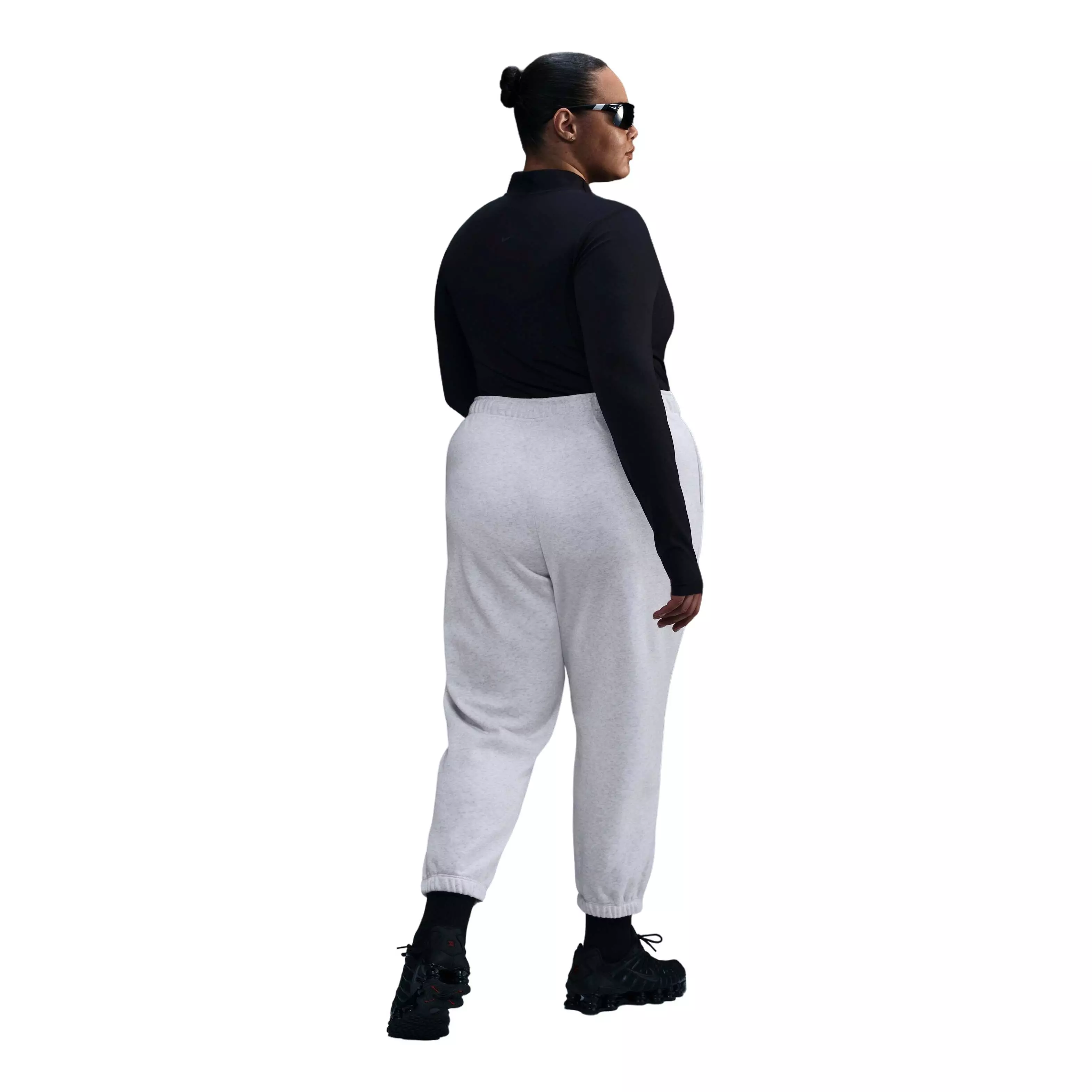 Nike Women's Sportswear Club Mid-Rise Fleece Oversized Sweatpants - Birch Heather - BIRCH HEATHER