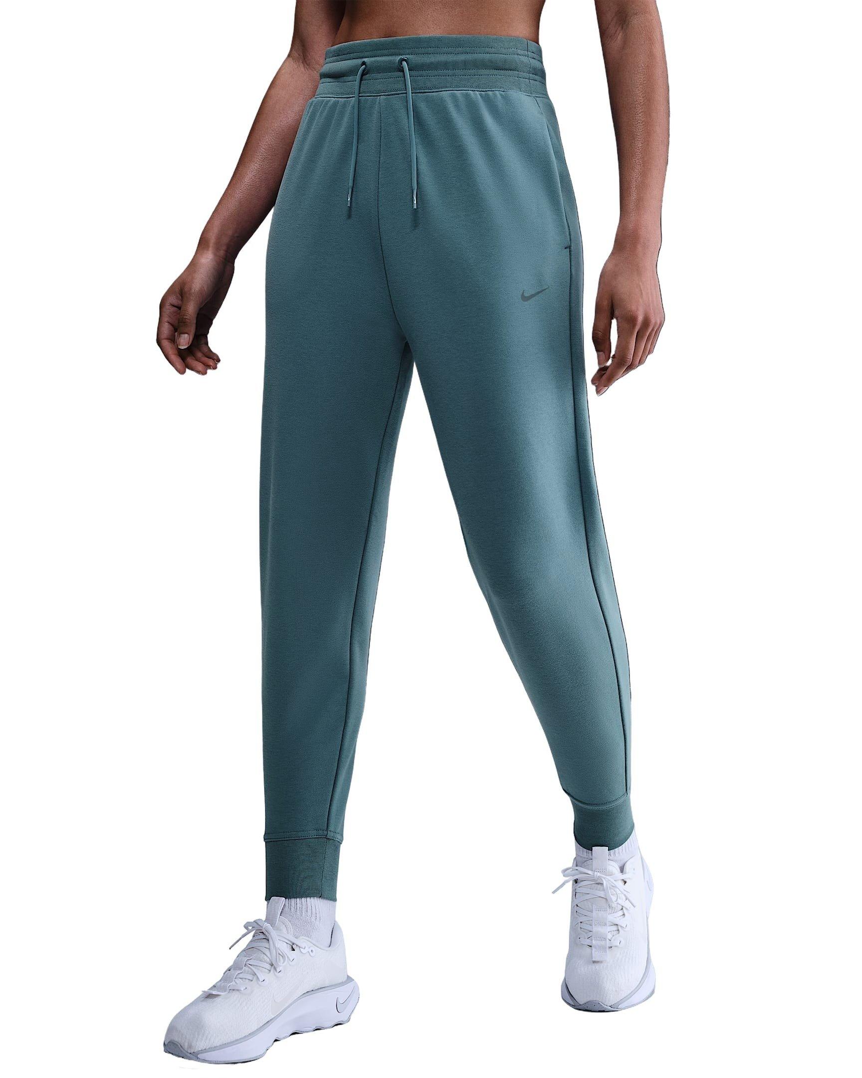 Nike Women's One Dri-FIT High-Waisted 7/8 French Terry Jogger Pants -Blue - BLUE Thumbnail View 1
