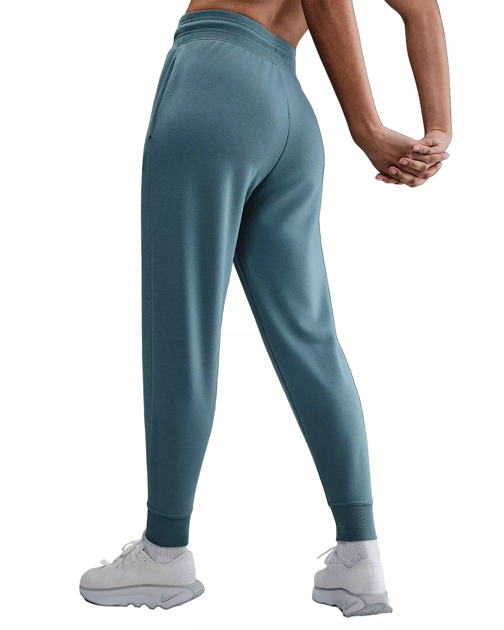 Nike Women's One Dri-FIT High-Waisted 7/8 French Terry Jogger Pants -Blue - BLUE