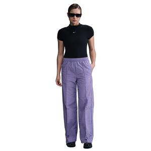 Nike Women's Sportswear Trend Woven Mid-Rise Open-Hem Pants -Purple