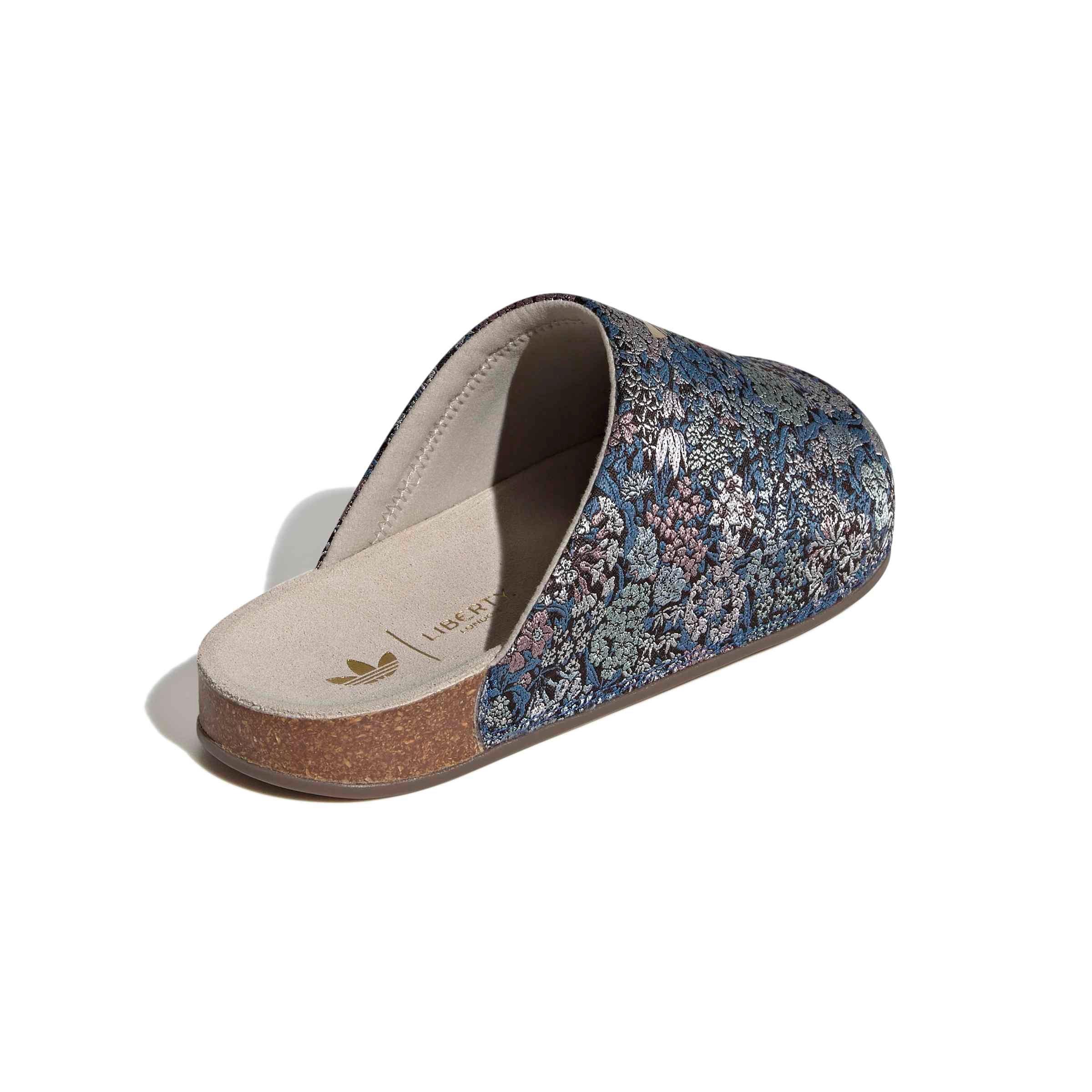 adidas Originals Adimule X Liberty London "Wonder Beige/Gold Met./Gum 5" Women's Slide - BEIGE/GOLD/GUM