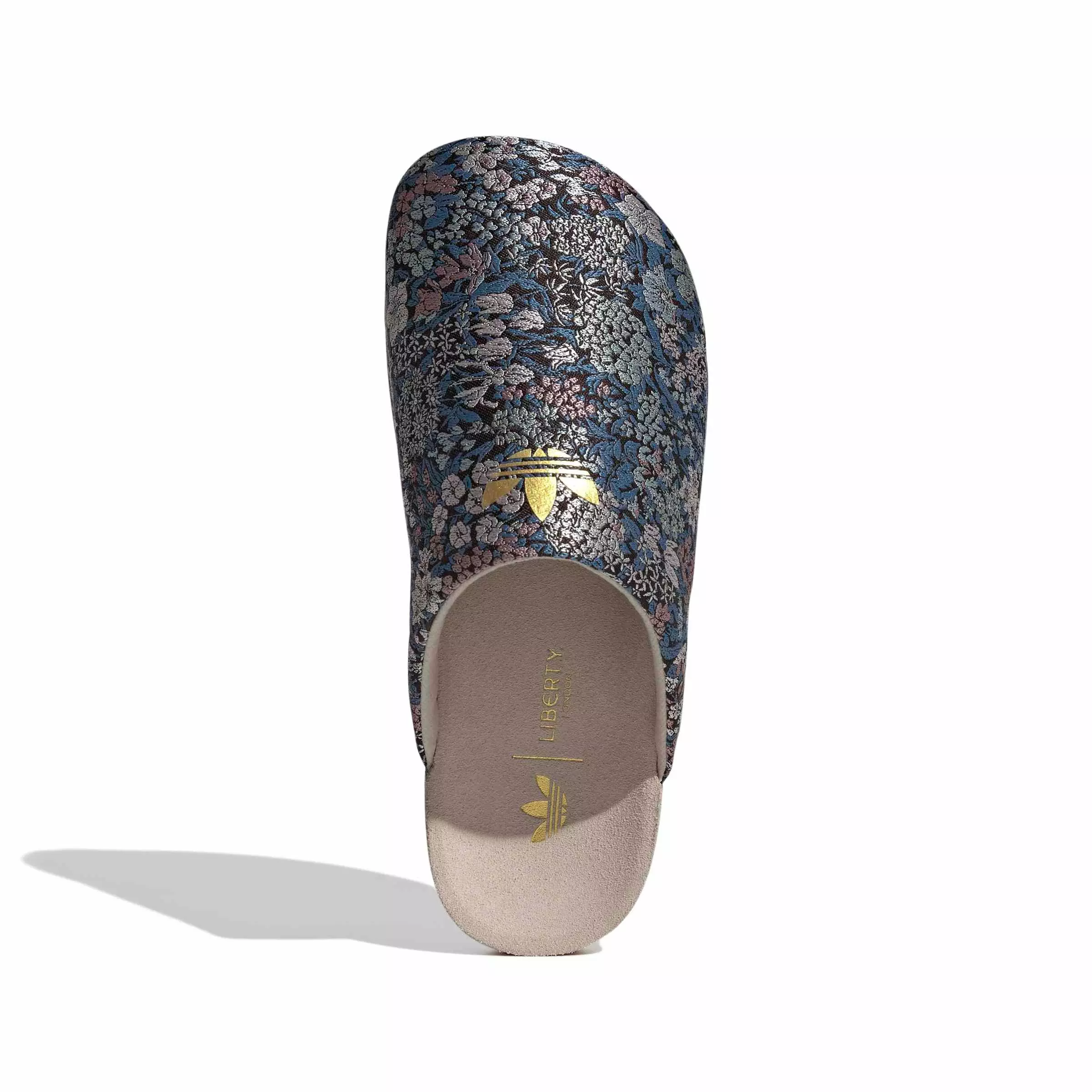 adidas Originals Adimule X Liberty London "Wonder Beige/Gold Met./Gum 5" Women's Slide - BEIGE/GOLD/GUM