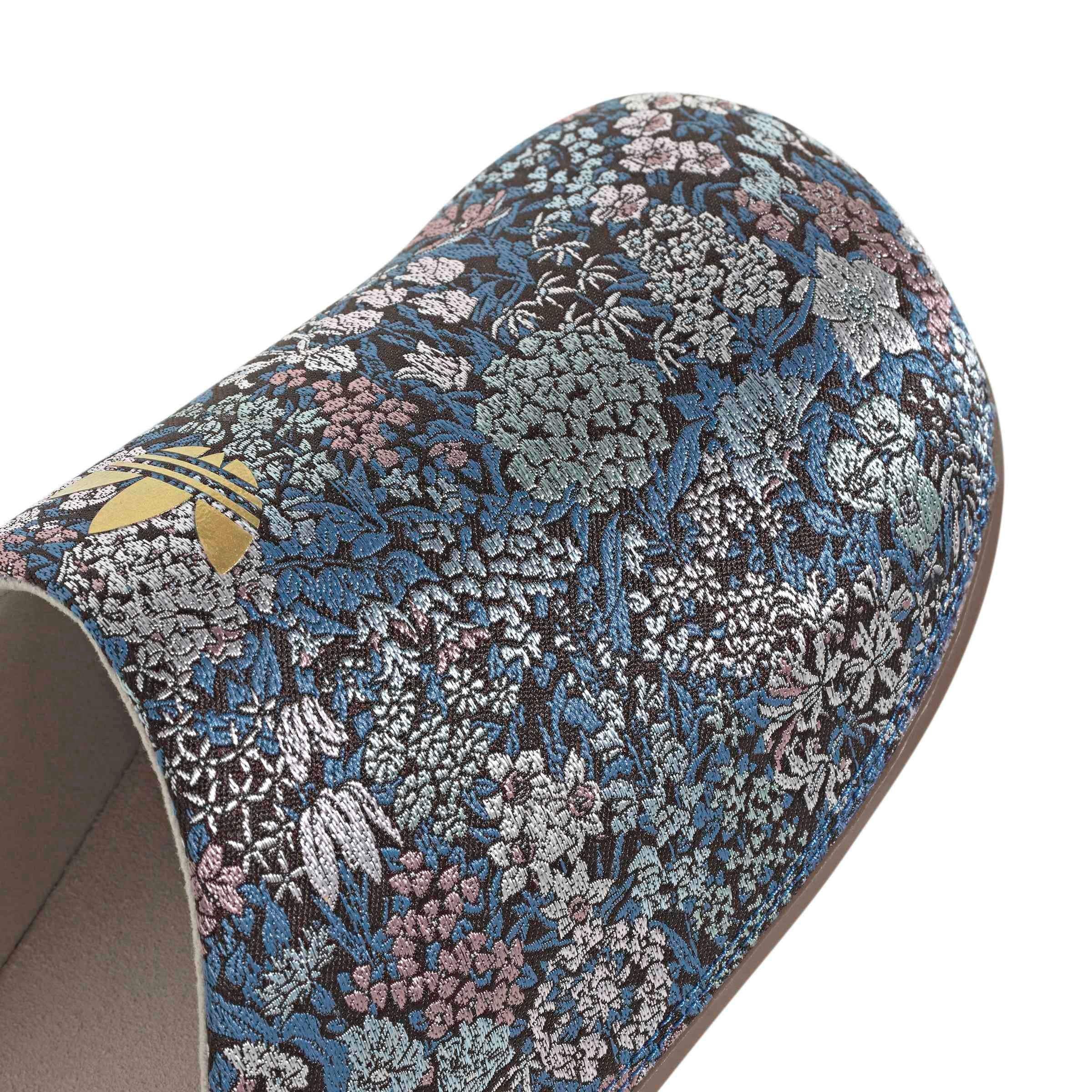 adidas Originals Adimule X Liberty London "Wonder Beige/Gold Met./Gum 5" Women's Slide - BEIGE/GOLD/GUM