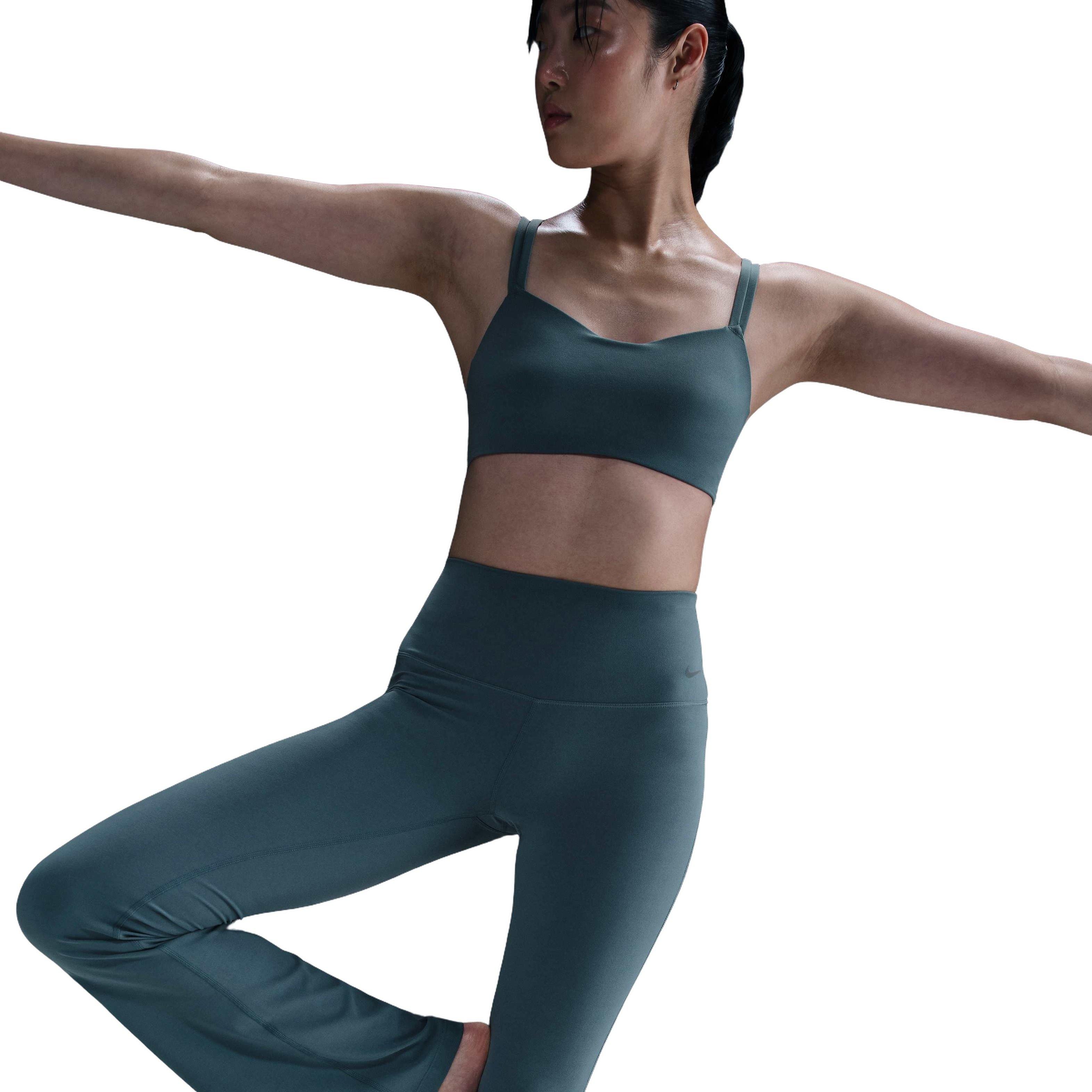 Nike Women's Dri-FIT Zenvy High-Waisted Flared Leggings -Blue - BLUE Thumbnail View 3