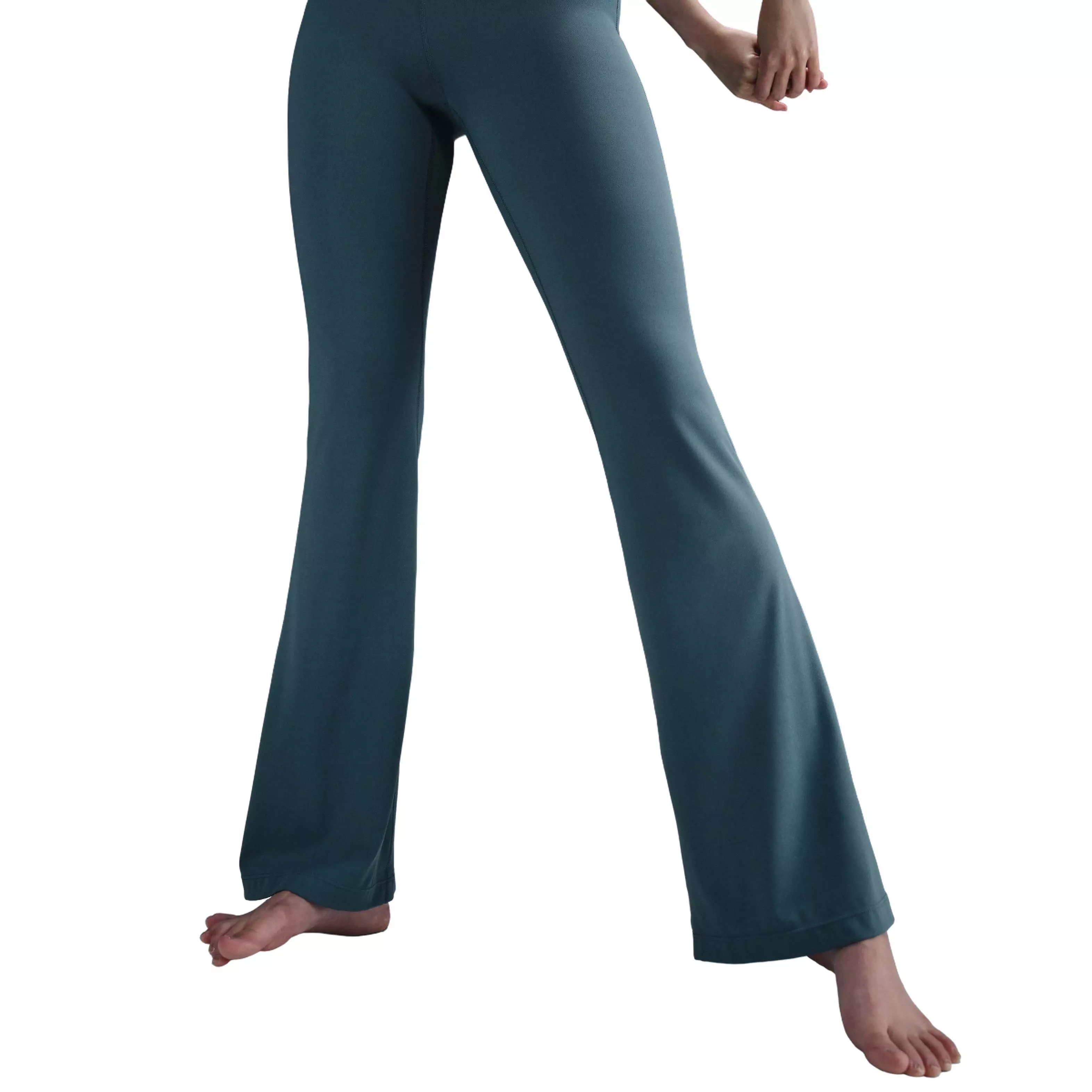 Nike Women's Dri-FIT Zenvy High-Waisted Flared Leggings -Blue - BLUE