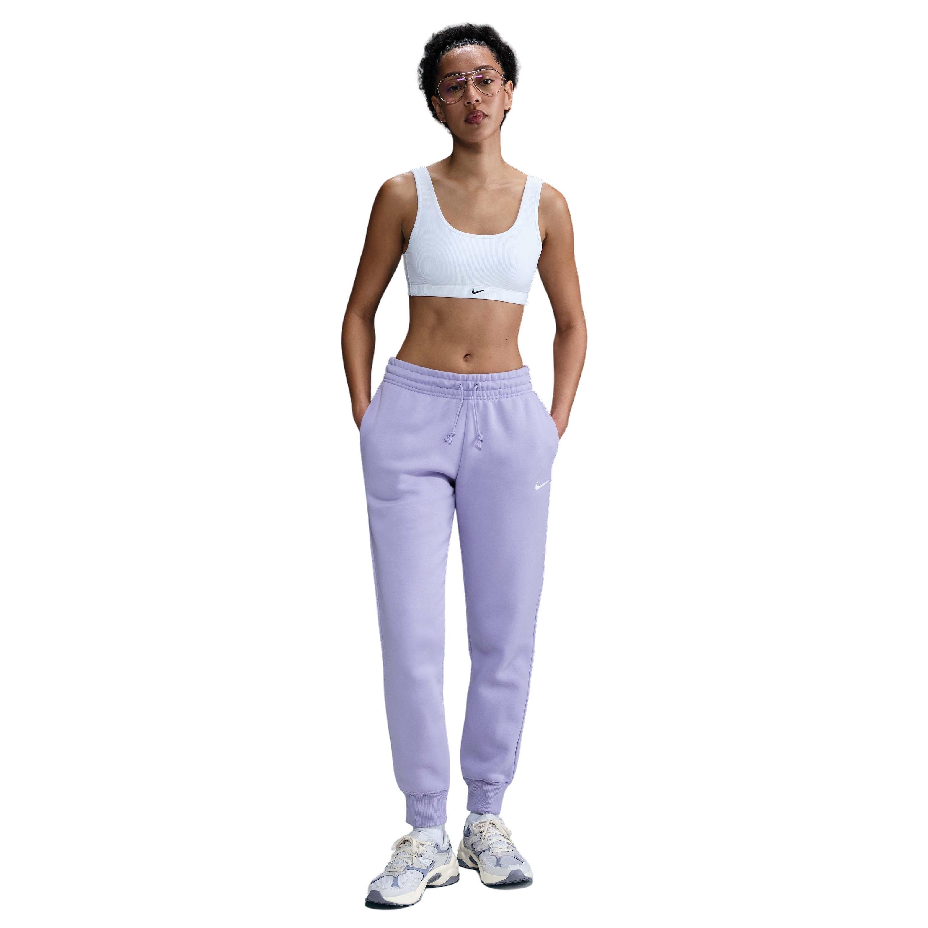 Nike Women's Sportswear Phoenix Fleece Mid-Rise Standard Sweatpants -Purple - PURPLE Thumbnail View 1