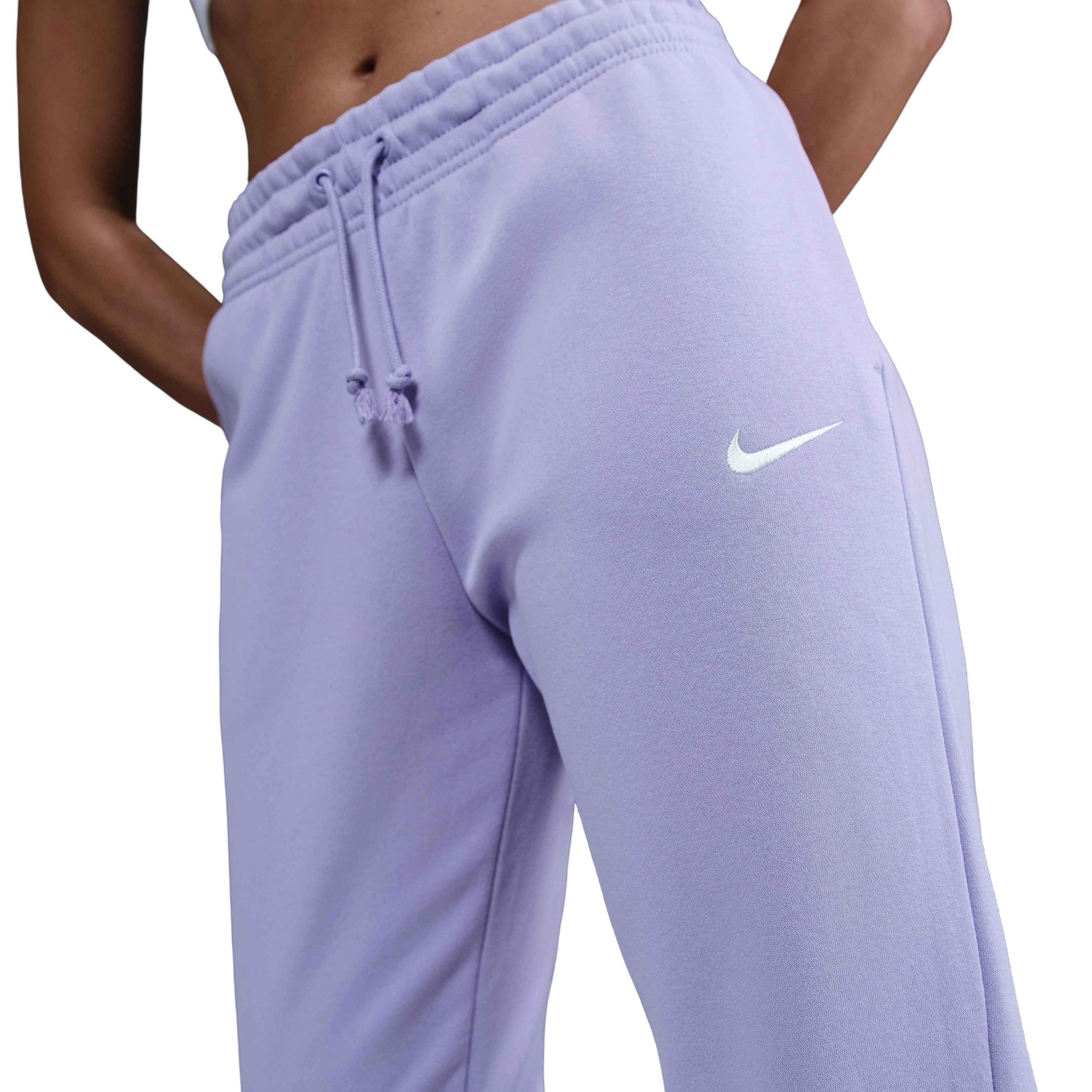 Nike Women's Sportswear Phoenix Fleece Mid-Rise Standard Sweatpants -Purple - PURPLE Thumbnail View 3