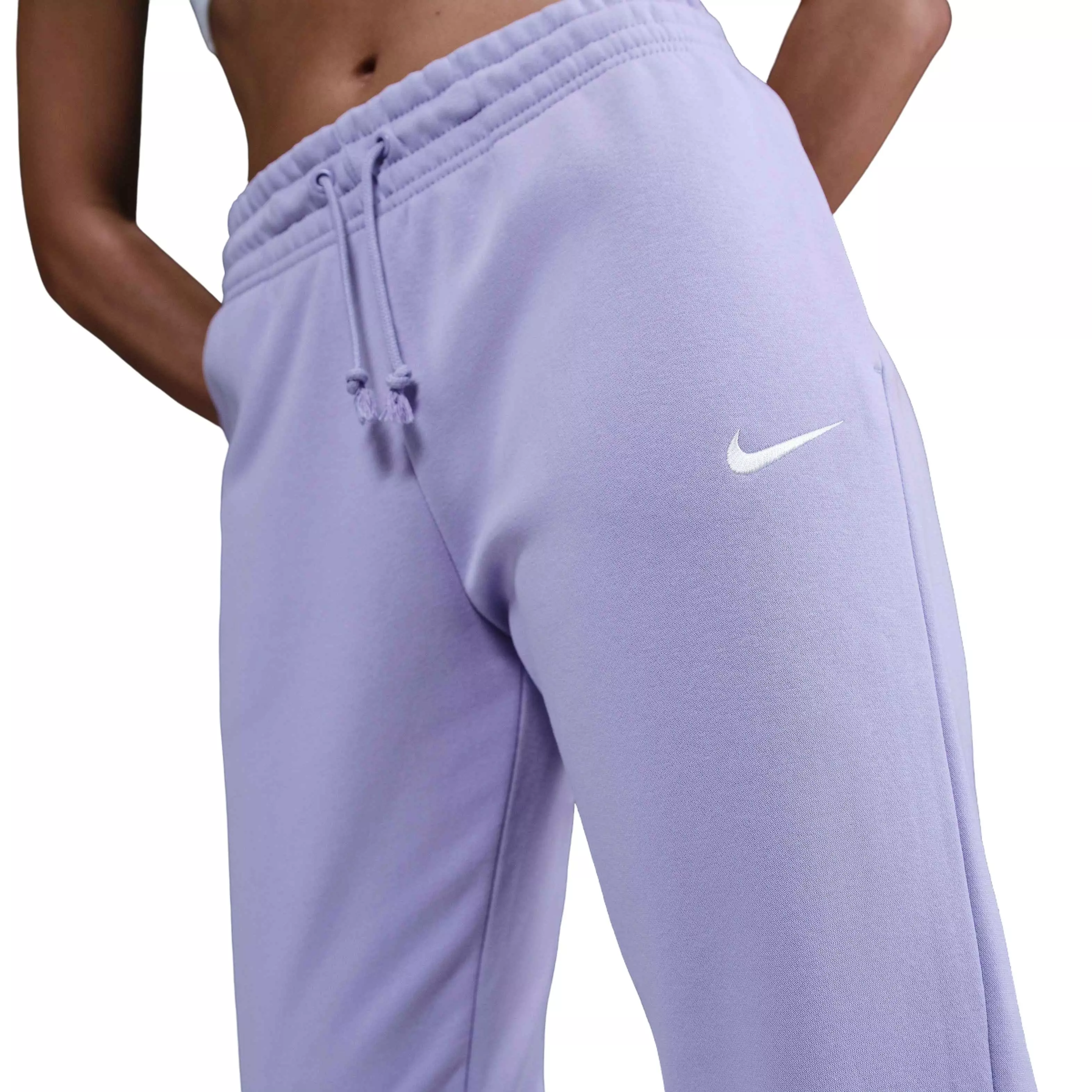 Nike Women's Sportswear Phoenix Fleece Mid-Rise Standard Sweatpants -Purple - PURPLE