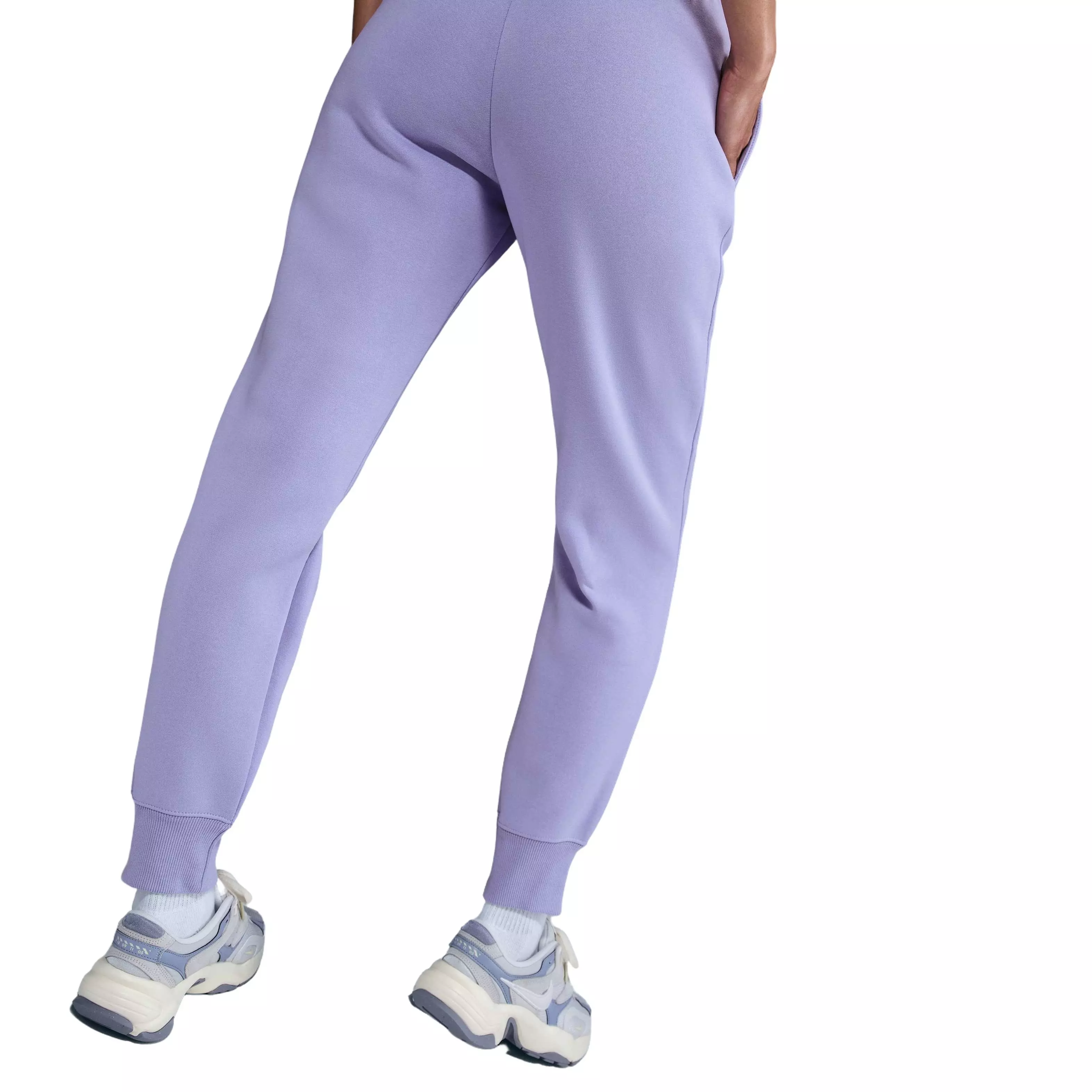 Nike Women's Sportswear Phoenix Fleece Mid-Rise Standard Sweatpants -Purple - PURPLE