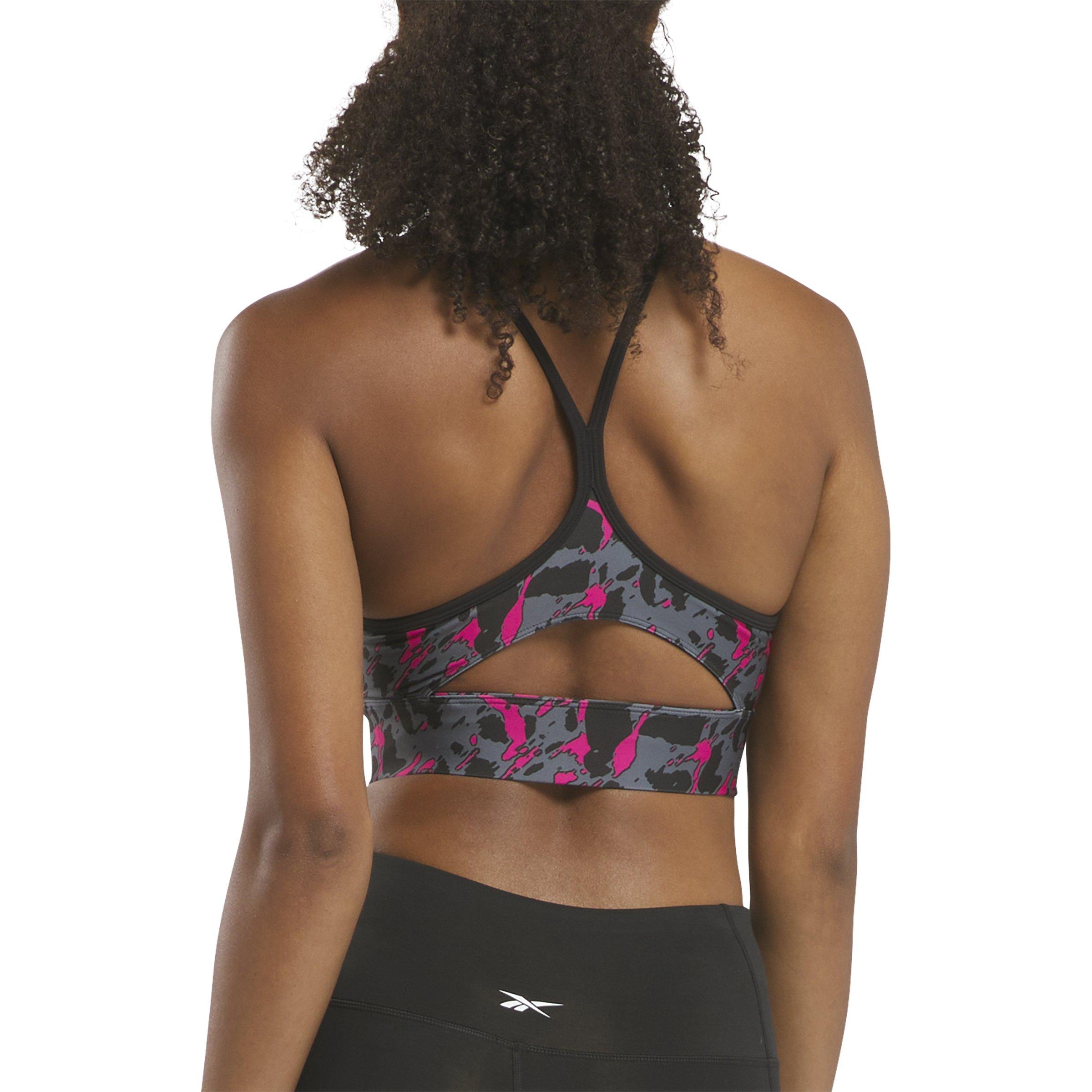 Reebok Women's Workout Bra - BLACK/PINK Thumbnail View 2