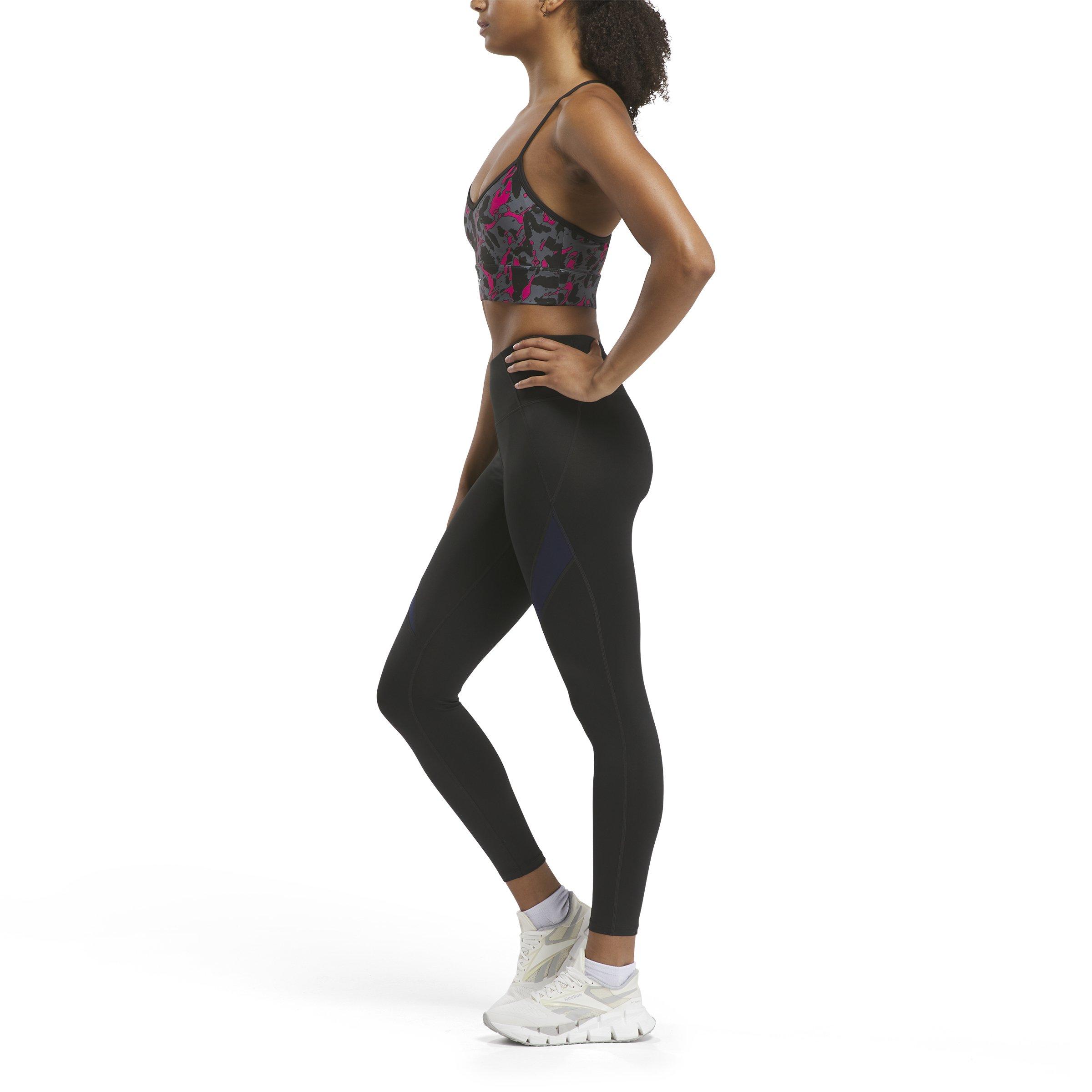 Reebok Women's Workout Bra - BLACK/PINK Thumbnail View 3