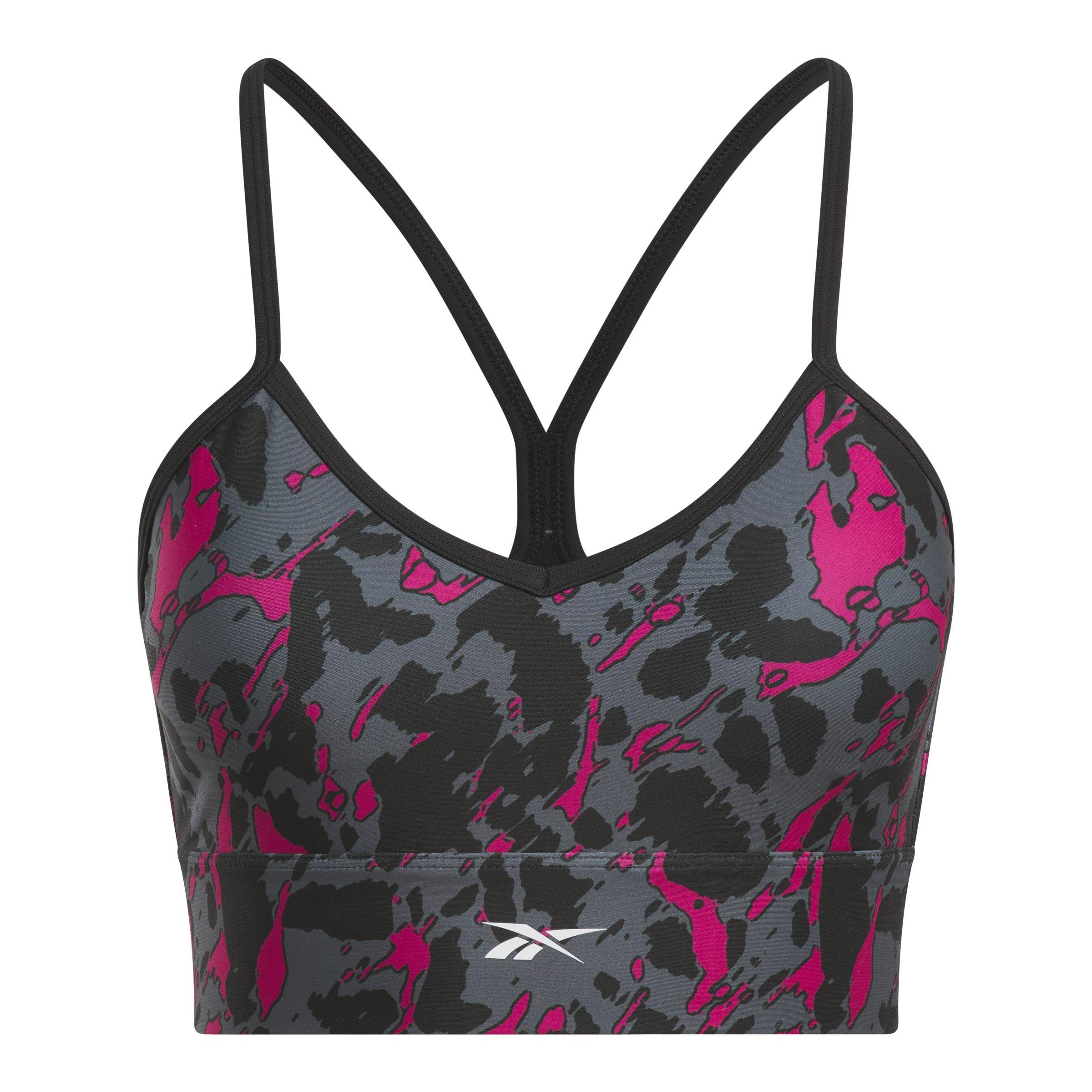 Reebok Women's Workout Bra - BLACK/PINK Thumbnail View 4