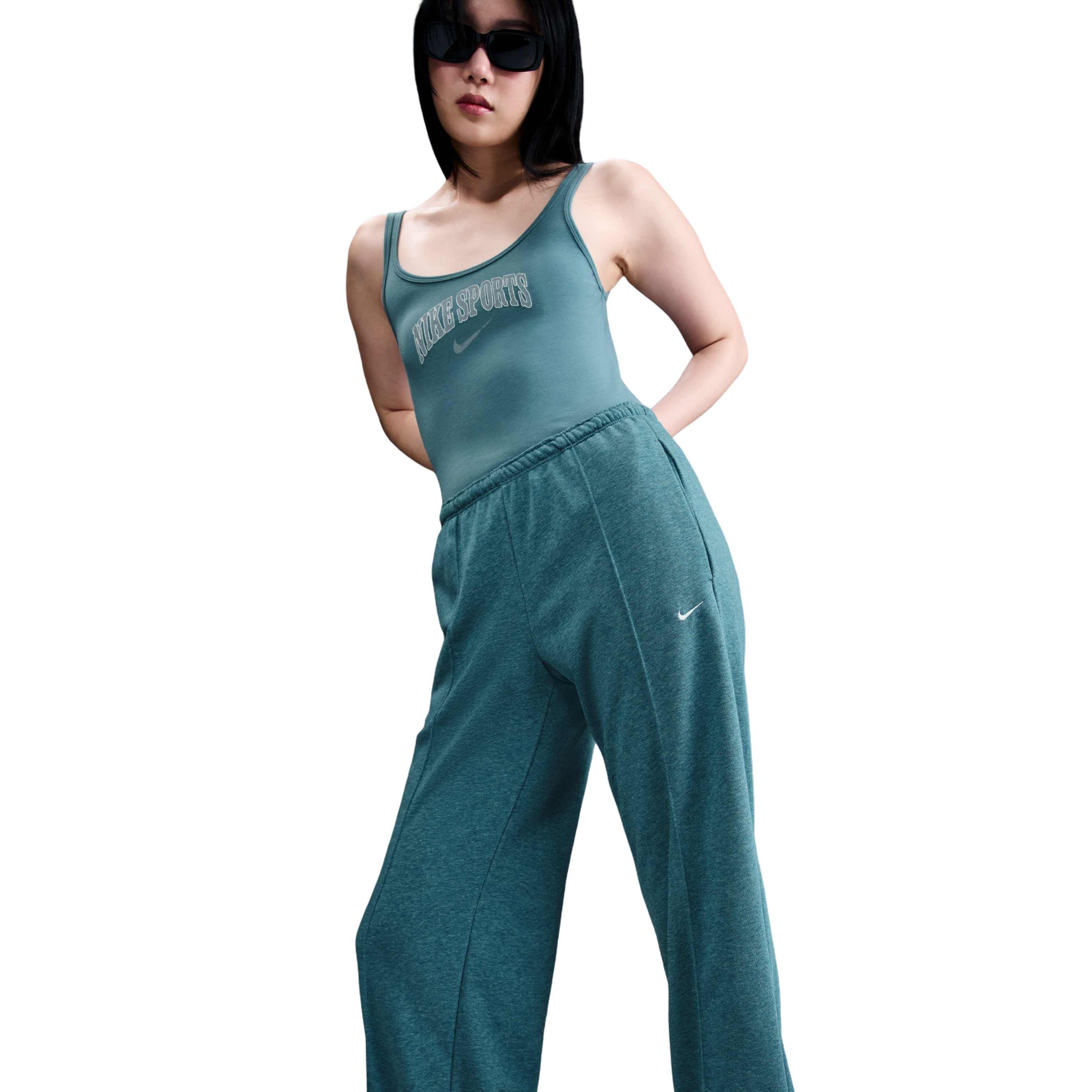 Nike Women's Sportswear Chill French Terry Open-Hem Sweatpants -Blue - BLUE Thumbnail View 5