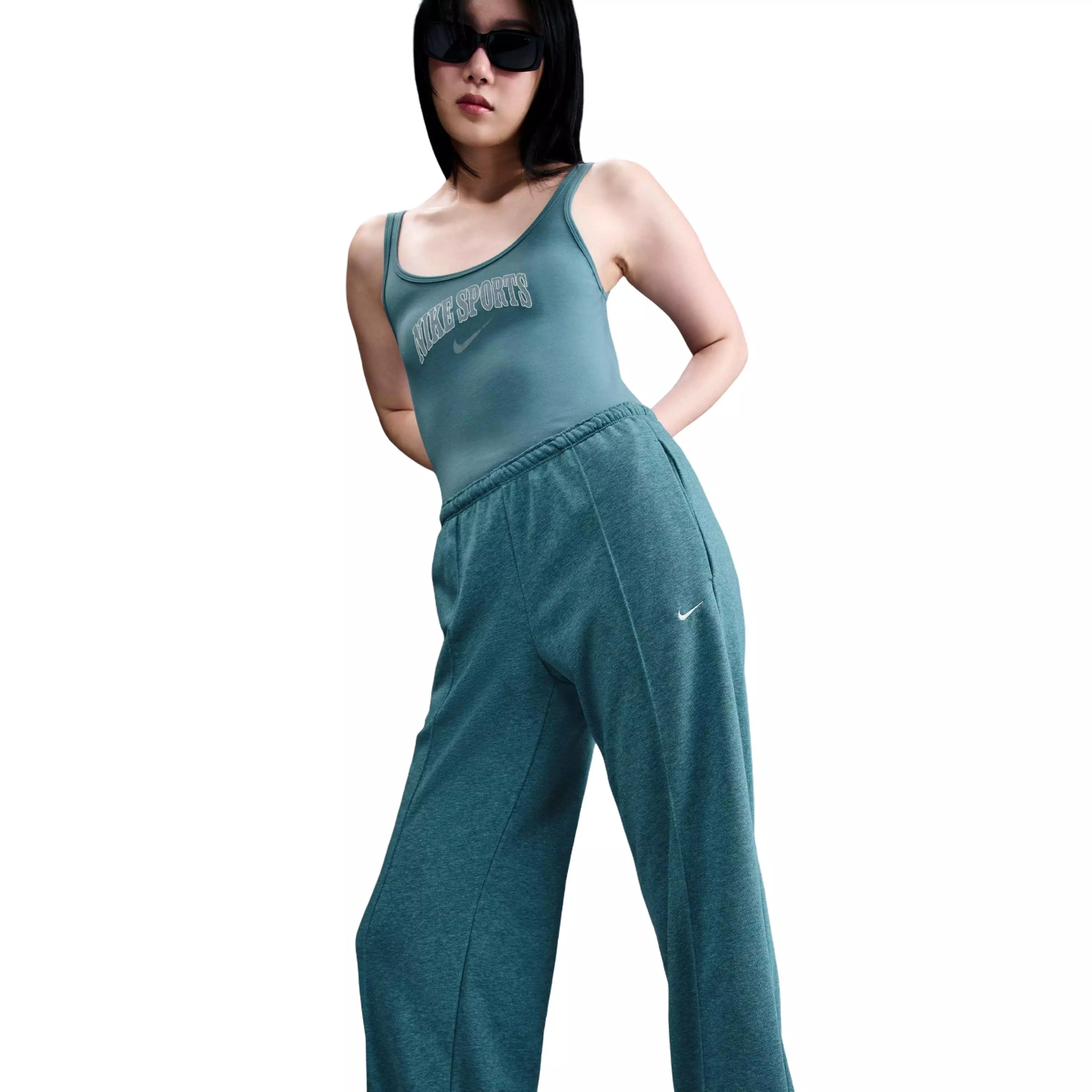 Nike Women's Sportswear Chill French Terry Open-Hem Sweatpants -Blue - BLUE