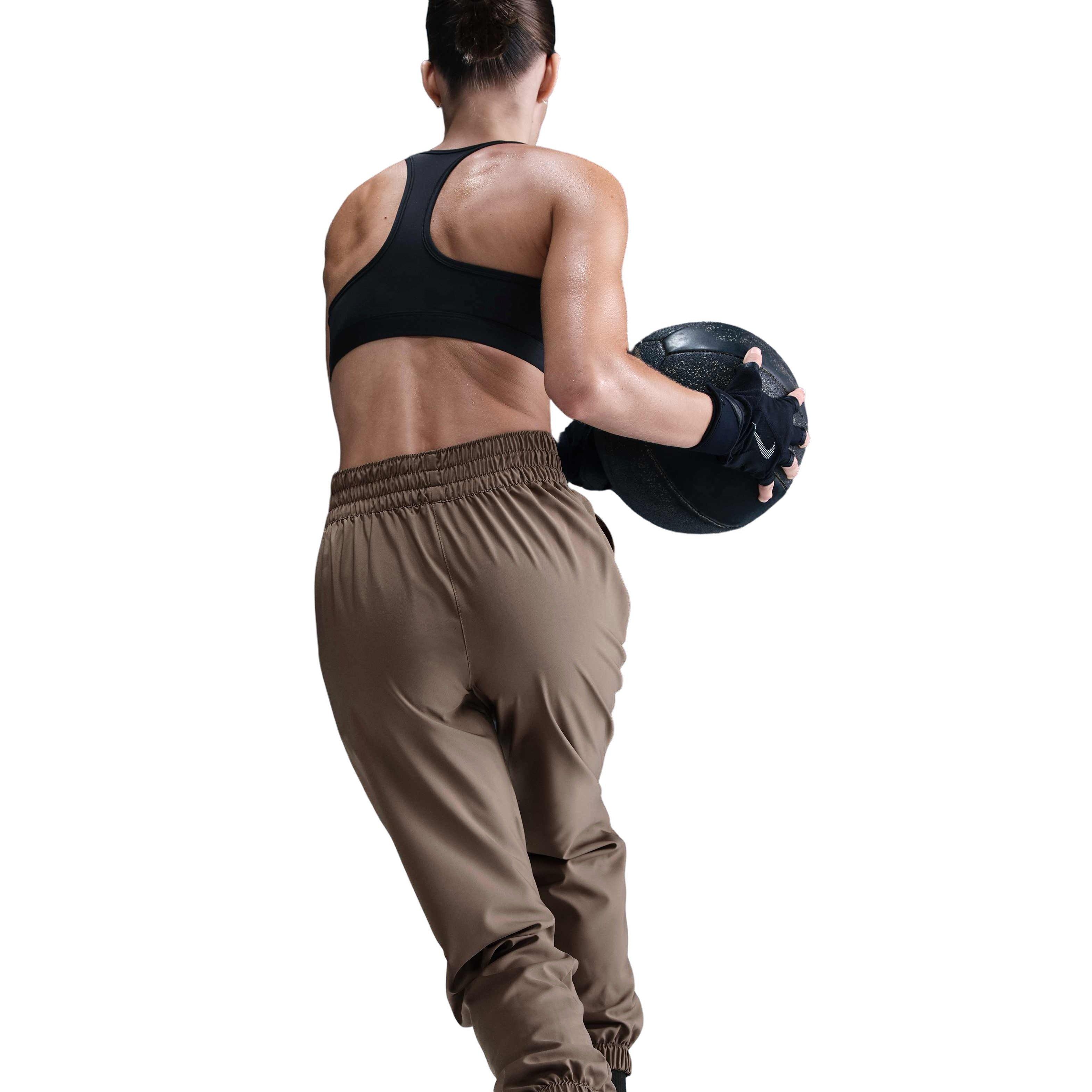 Nike Women's One Dri-FIT High-Waisted 7/8 Joggers - BROWN Thumbnail View 4
