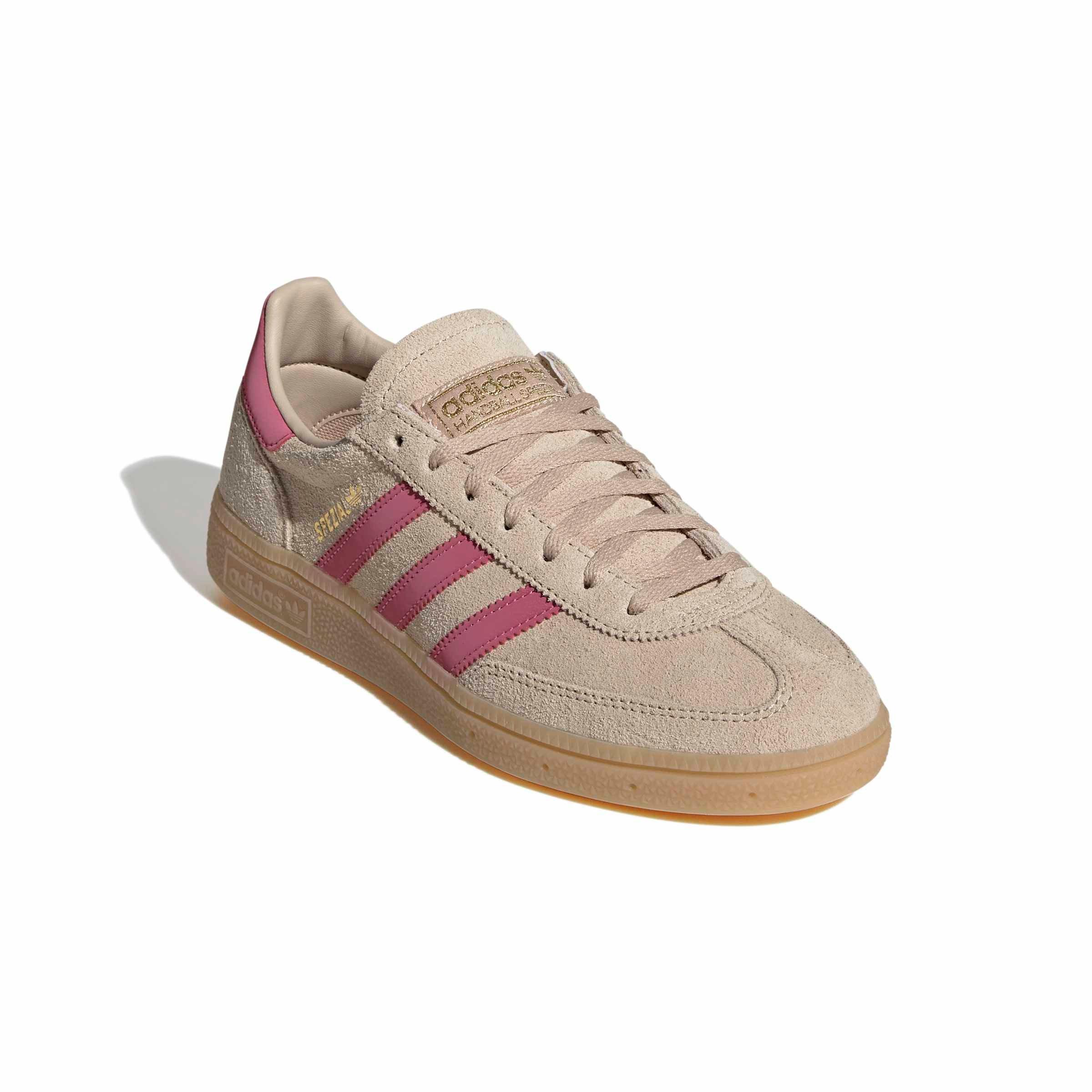 adidas Originals Handball Spezial "Magic Beige/Dual Magenta/Gold Metallic" Women's Shoe - BEIGE/MAGENTA/GOLD
