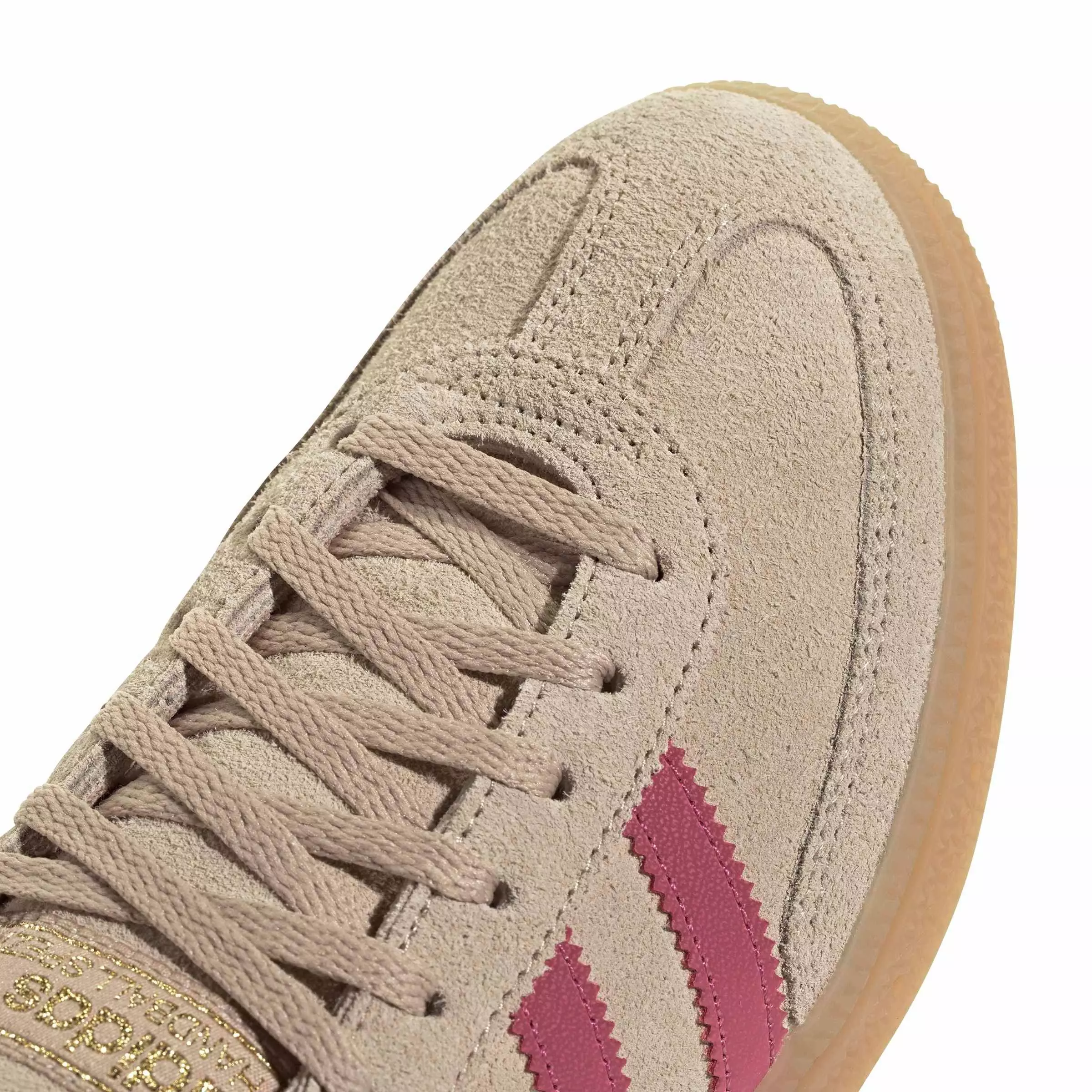 adidas Originals Handball Spezial "Magic Beige/Dual Magenta/Gold Metallic" Women's Shoe - BEIGE/MAGENTA/GOLD