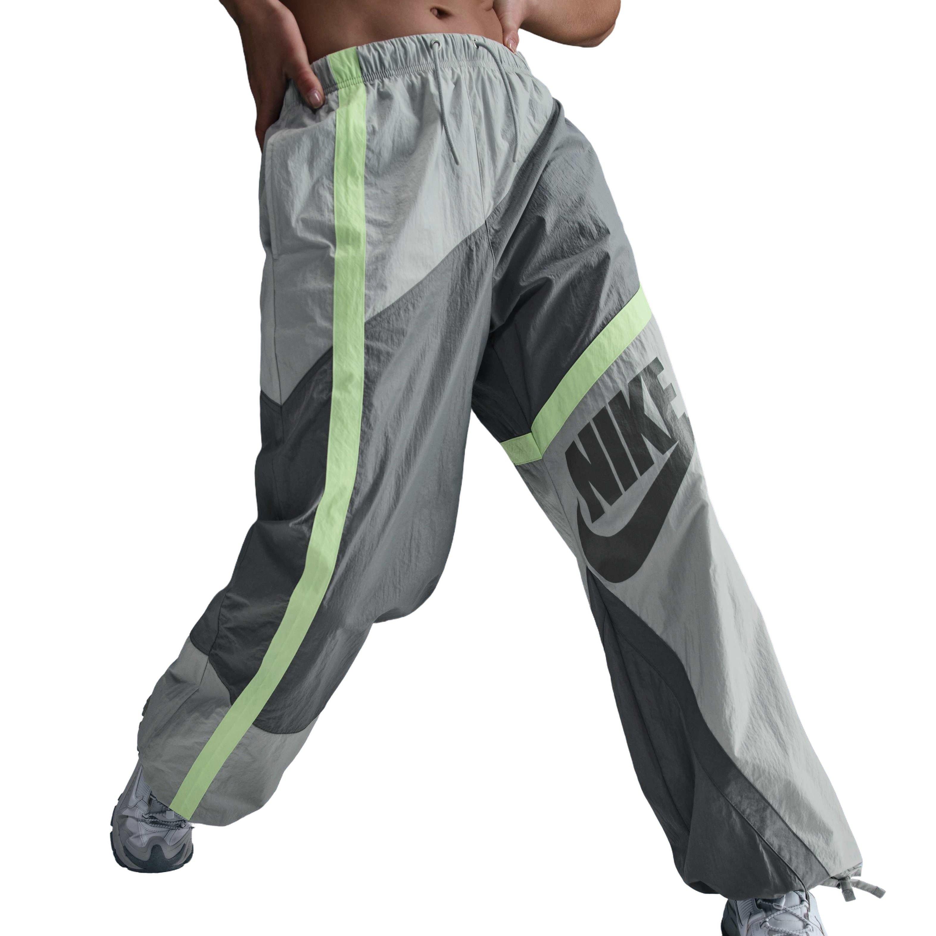 Nike Women's Sportswear Street Woven Loose Mid-Rise Open-Hem Pants - GREY Thumbnail View 3