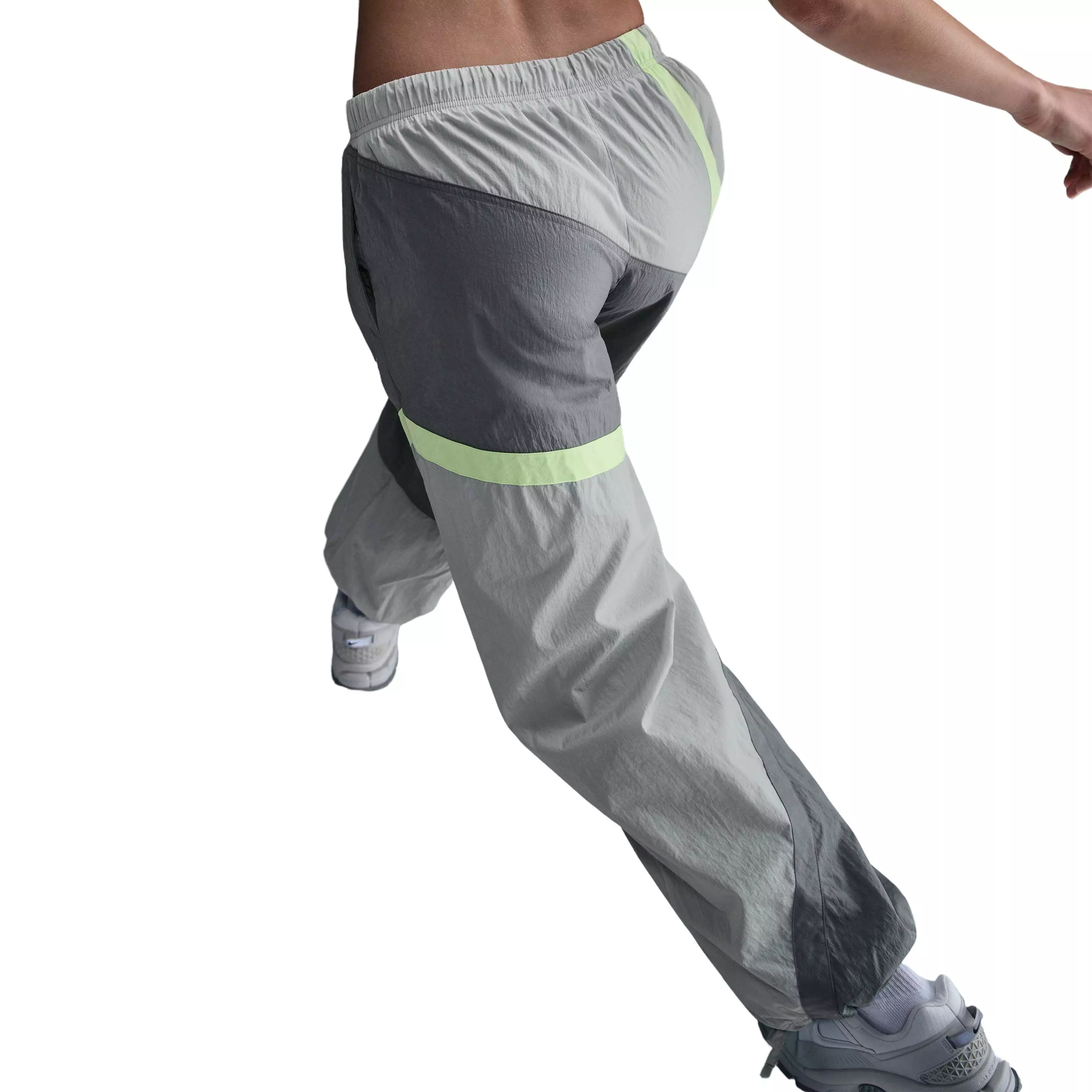 Nike Women's Sportswear Street Woven Loose Mid-Rise Open-Hem Pants - GREY