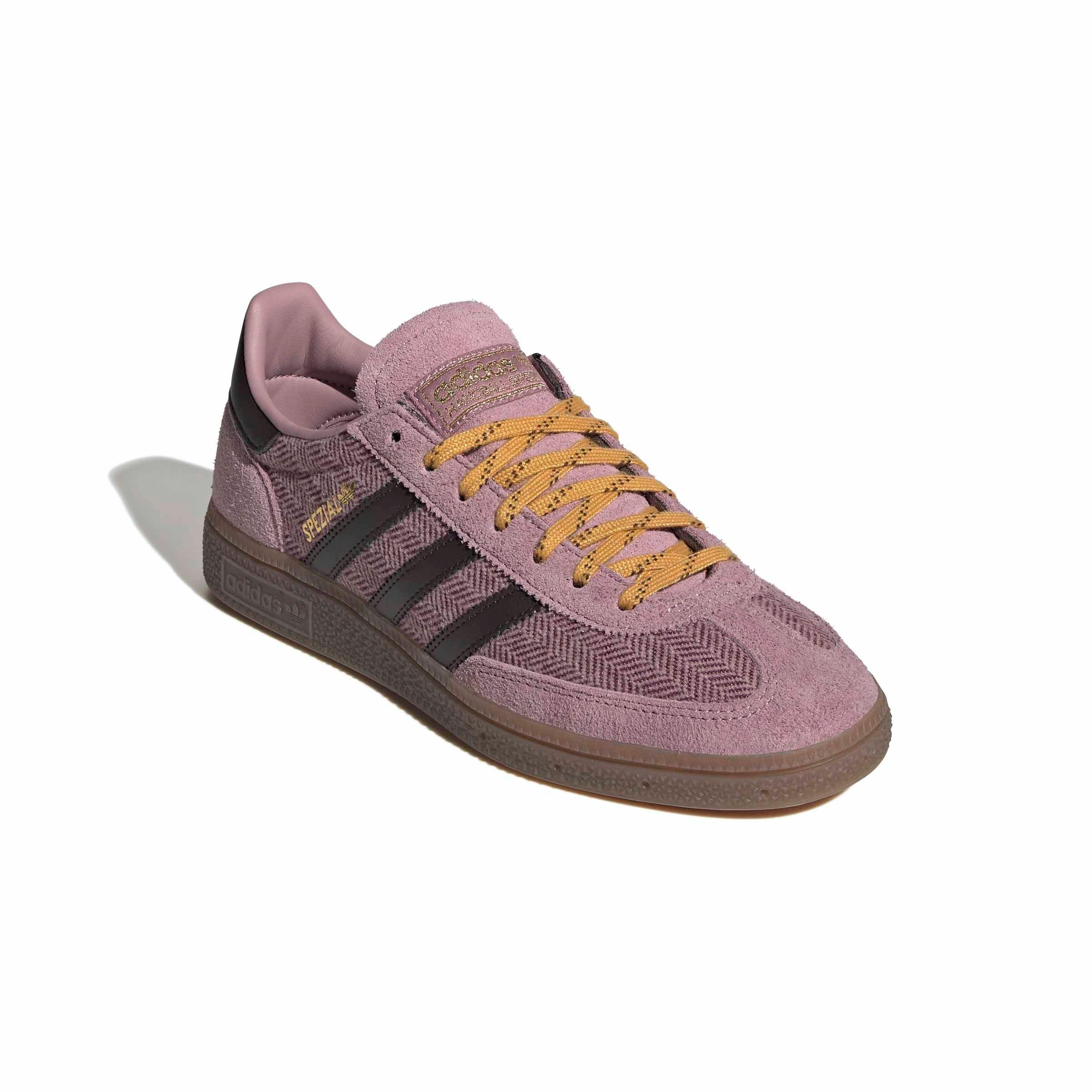 adidas Originals Handball Spezial "Magic Mauve/Aurora Coffee/Preloved Yellow" Women's Shoe - MAUVE/COFFEE/YELLOW