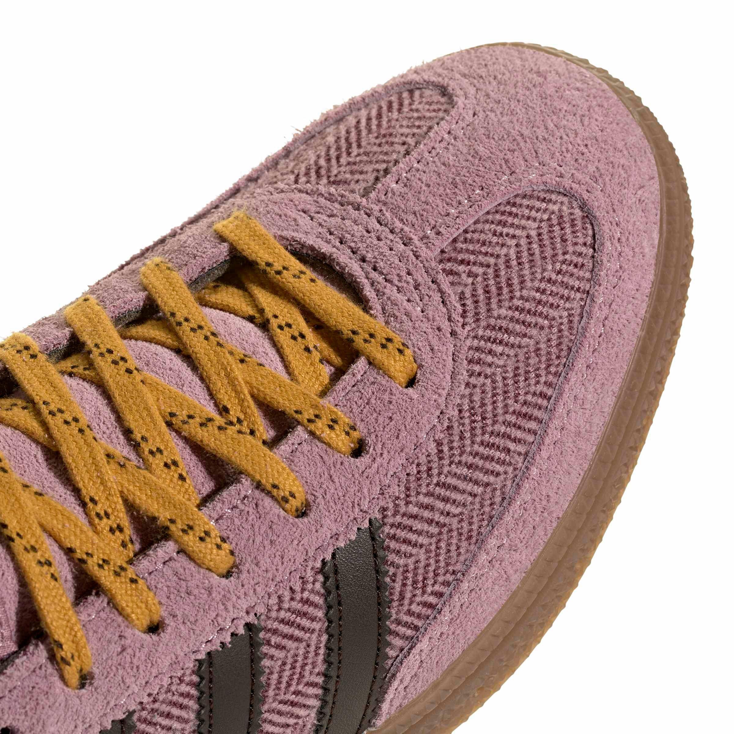 adidas Originals Handball Spezial "Magic Mauve/Aurora Coffee/Preloved Yellow" Women's Shoe - MAUVE/COFFEE/YELLOW