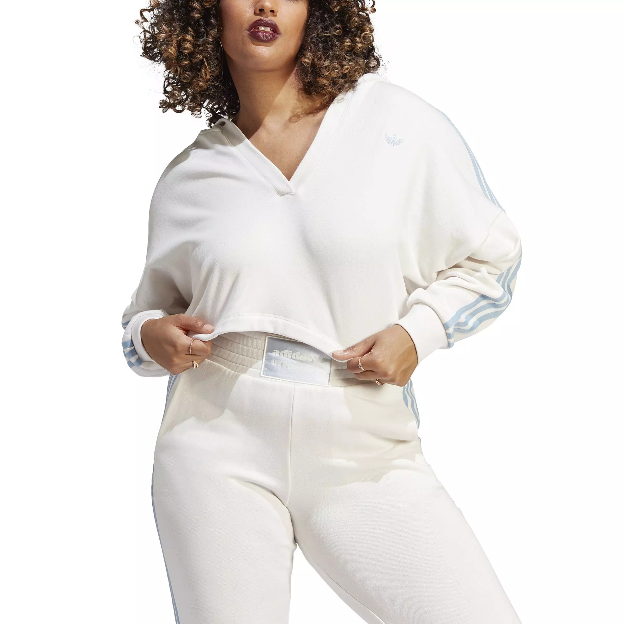 adidas raw white cropped hoodie