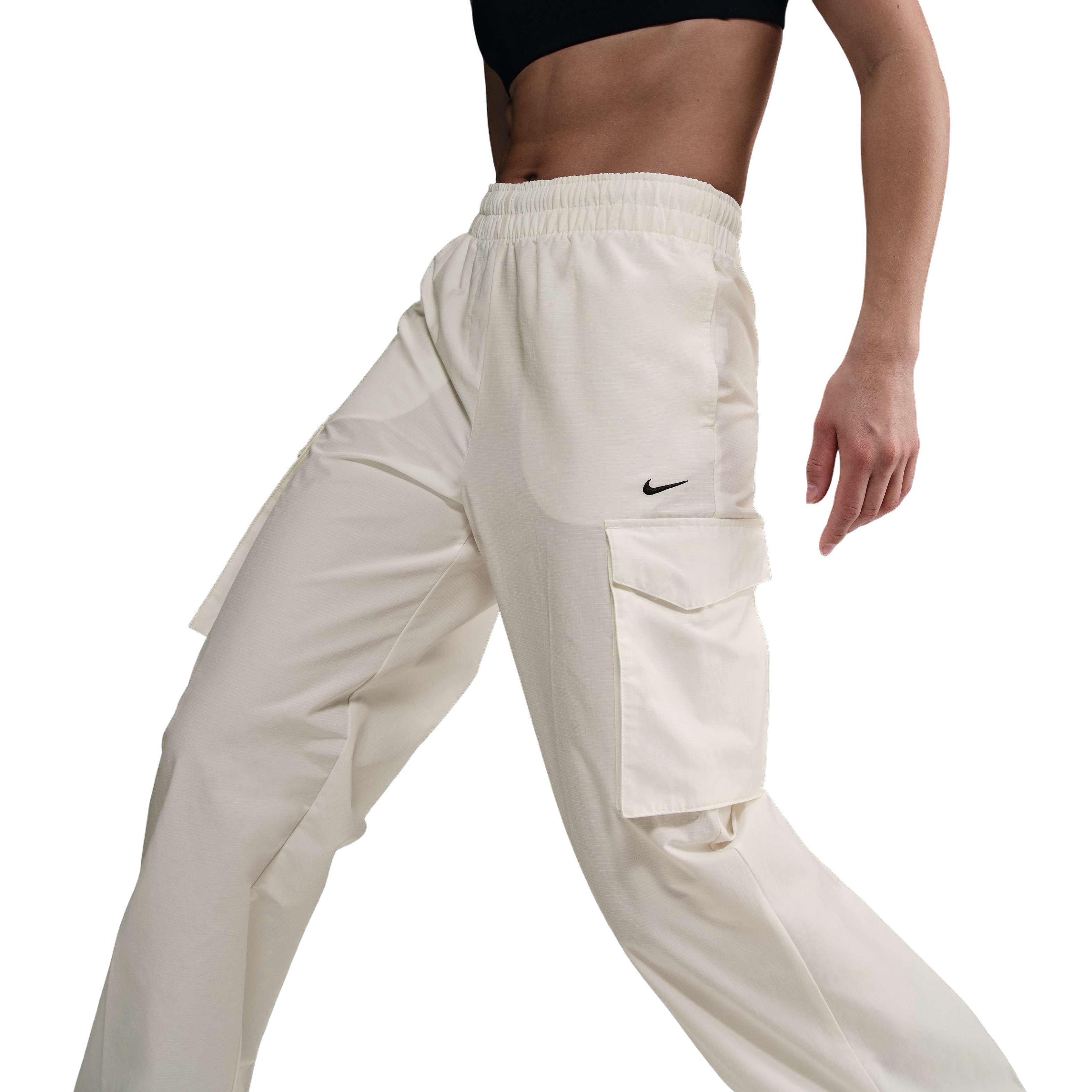 Nike Women's Sportswear Everything Woven Mid-Rise Cargo Pants - White - WHITE Thumbnail View 1